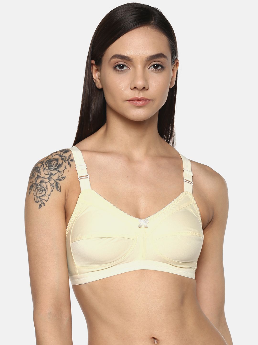Leading Lady Concent Cream-Coloured Solid Non-Wired Non Padded T-shirt Bra-picture-33