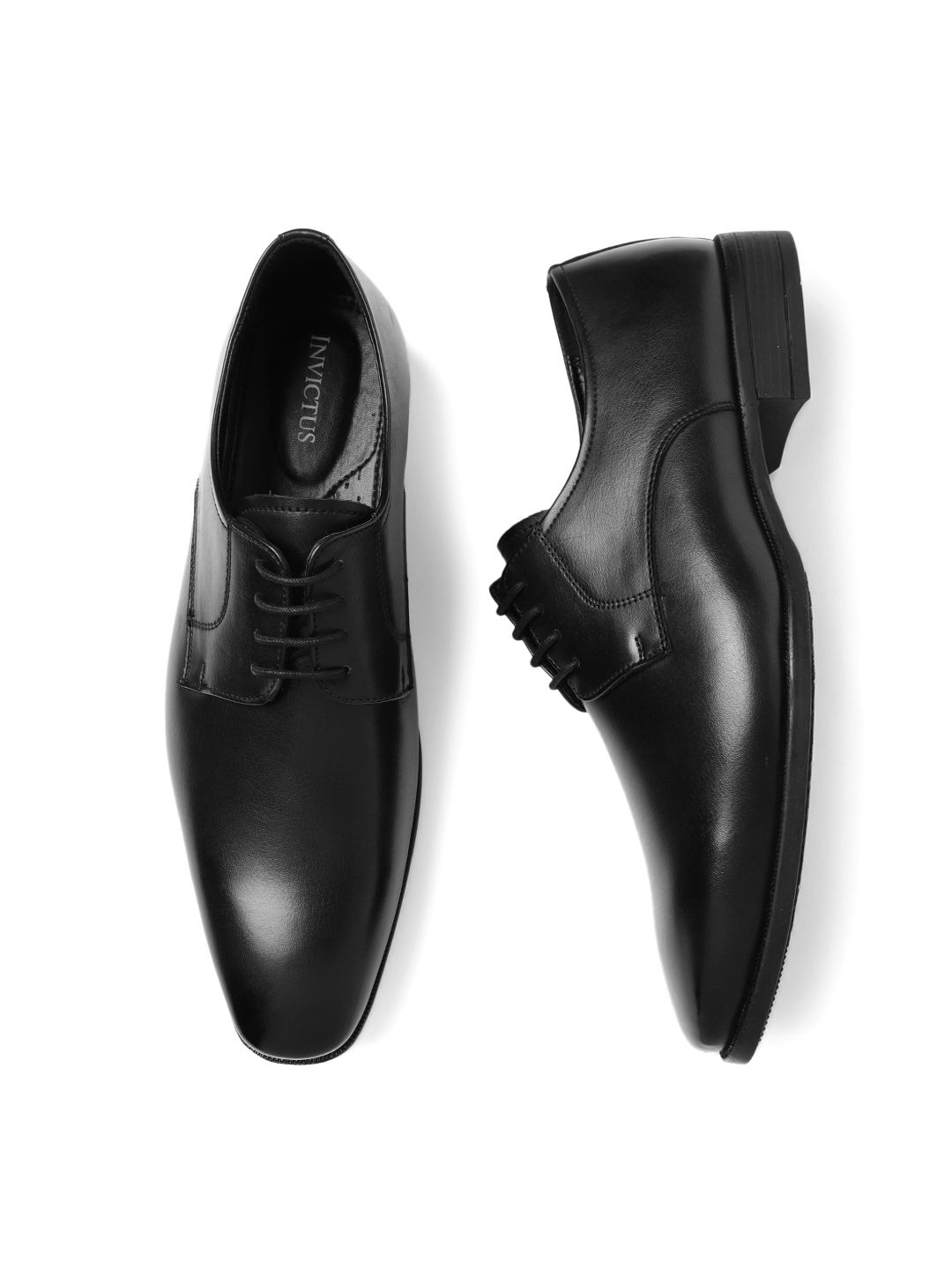 INVICTUS Men Black Formal Leather Derbys-picture-13