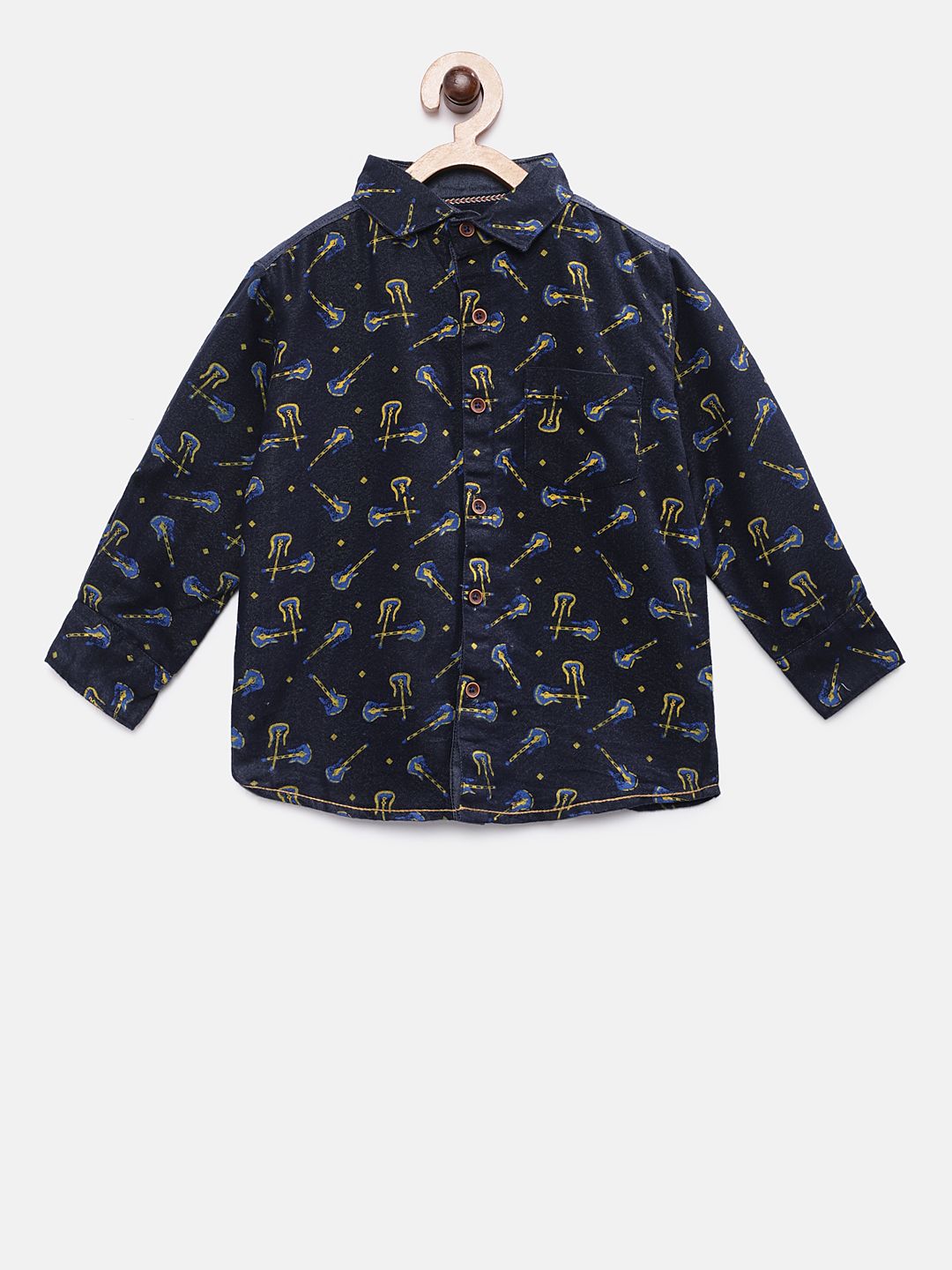 TONYBOY Boys Blue Regular Fit Printed Denim Casual Shirt-picture-13