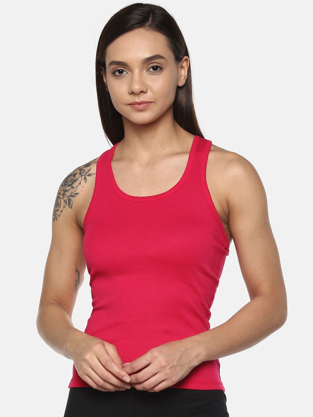 Leading Lady Pink White Solid Camisole SARA-RANI-picture-31