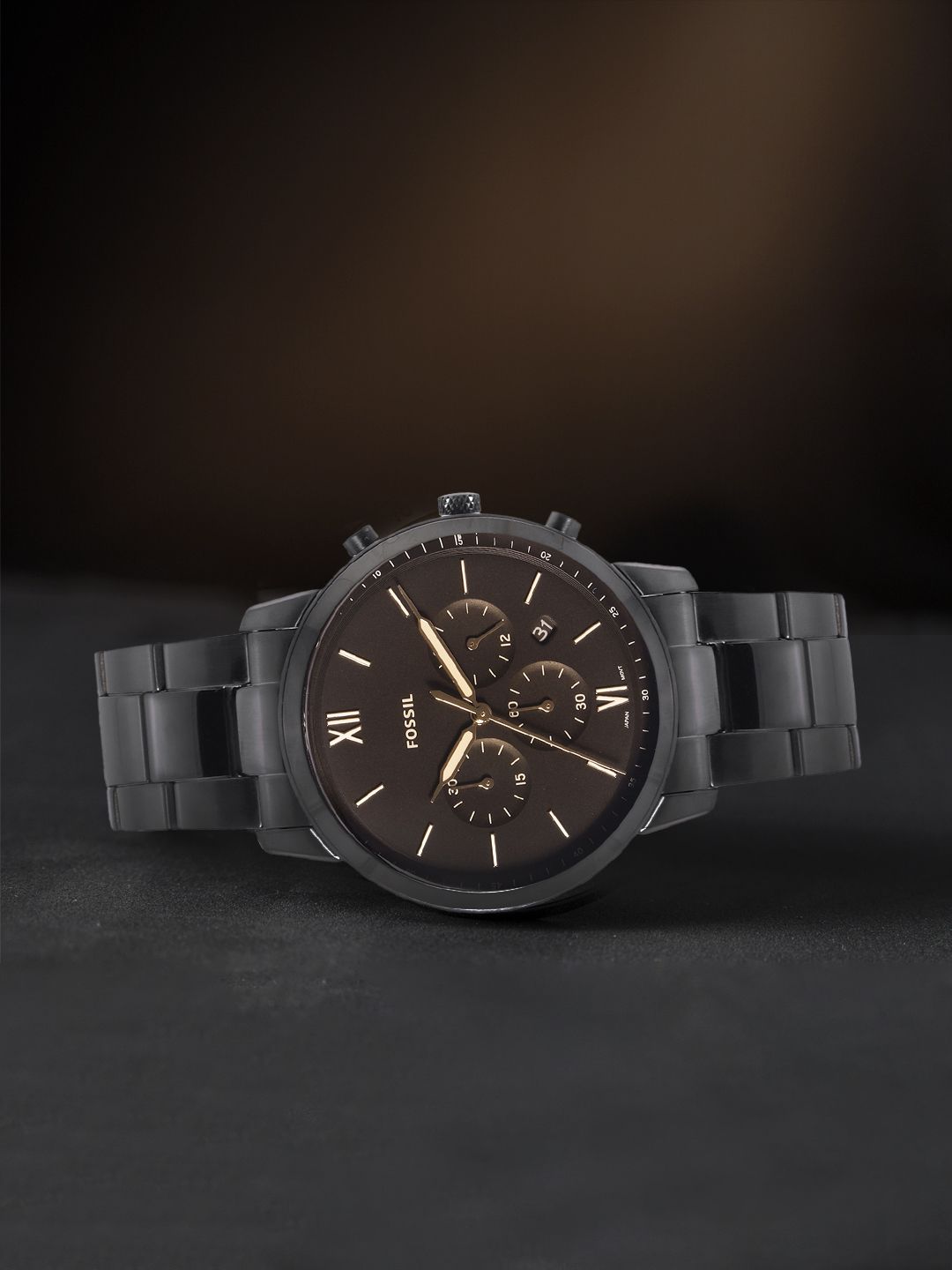 Neutra Chronograph Black Stainless Steel Watch - FS5525 - Fossil