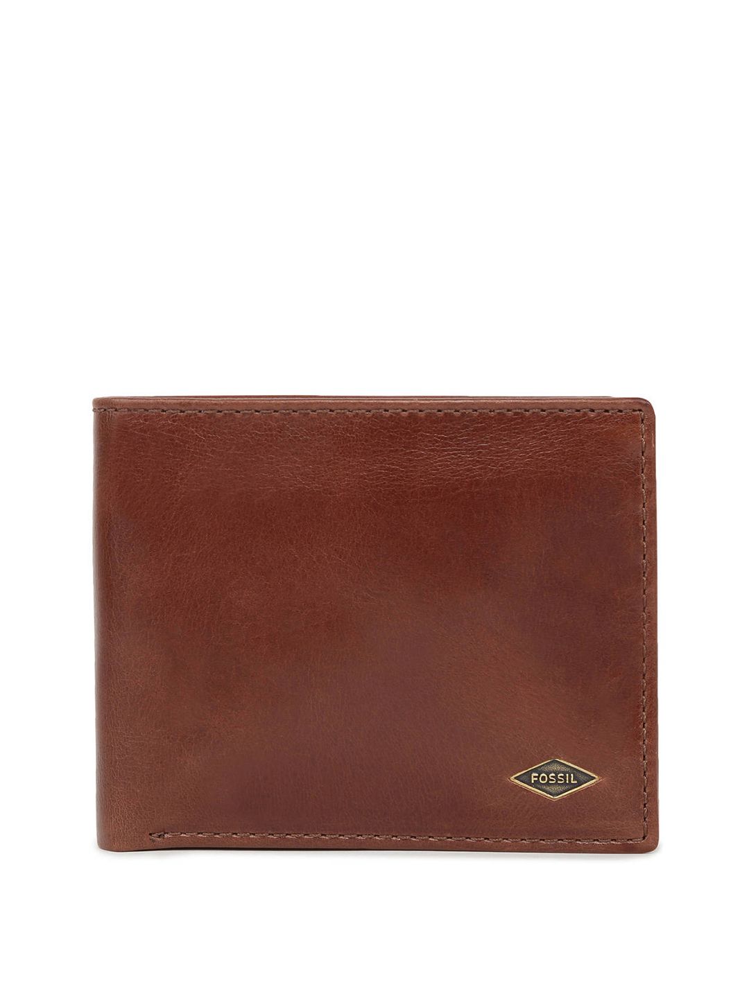 Fossil Men Brown Solid Leather Two Fold Wallet-picture-43