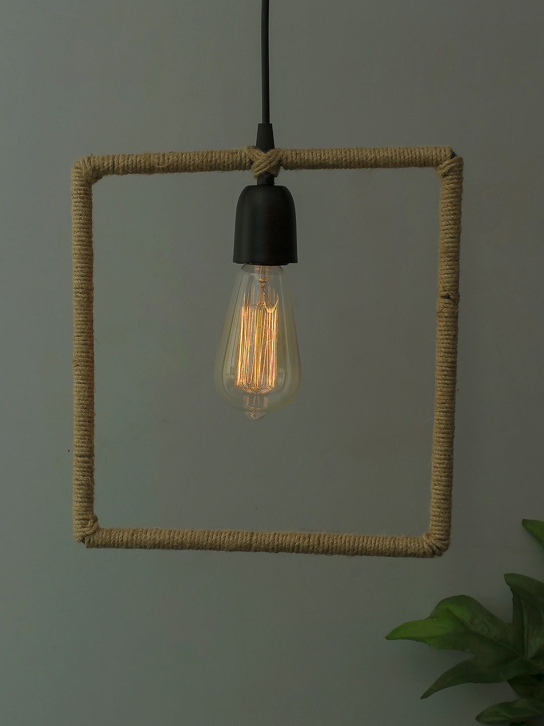 Homesake Beige Solid Hemp Rope Handcrafted Rope Light-picture-40