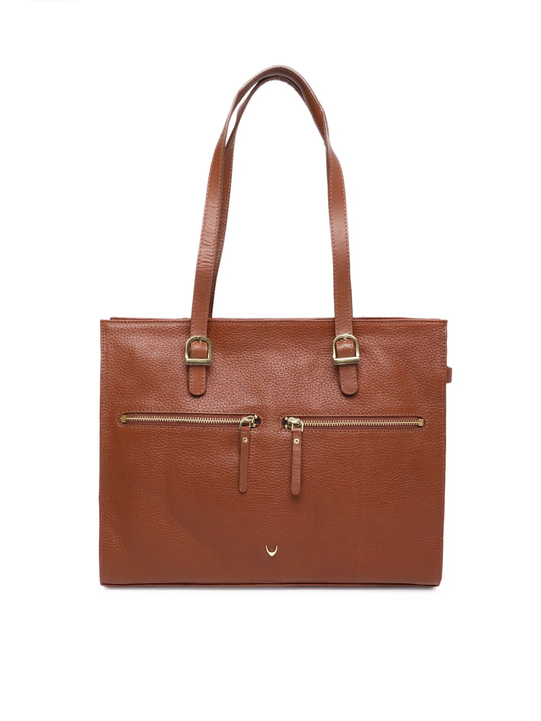 Hidesign Tan Textured Leather Handheld Bag-image-49