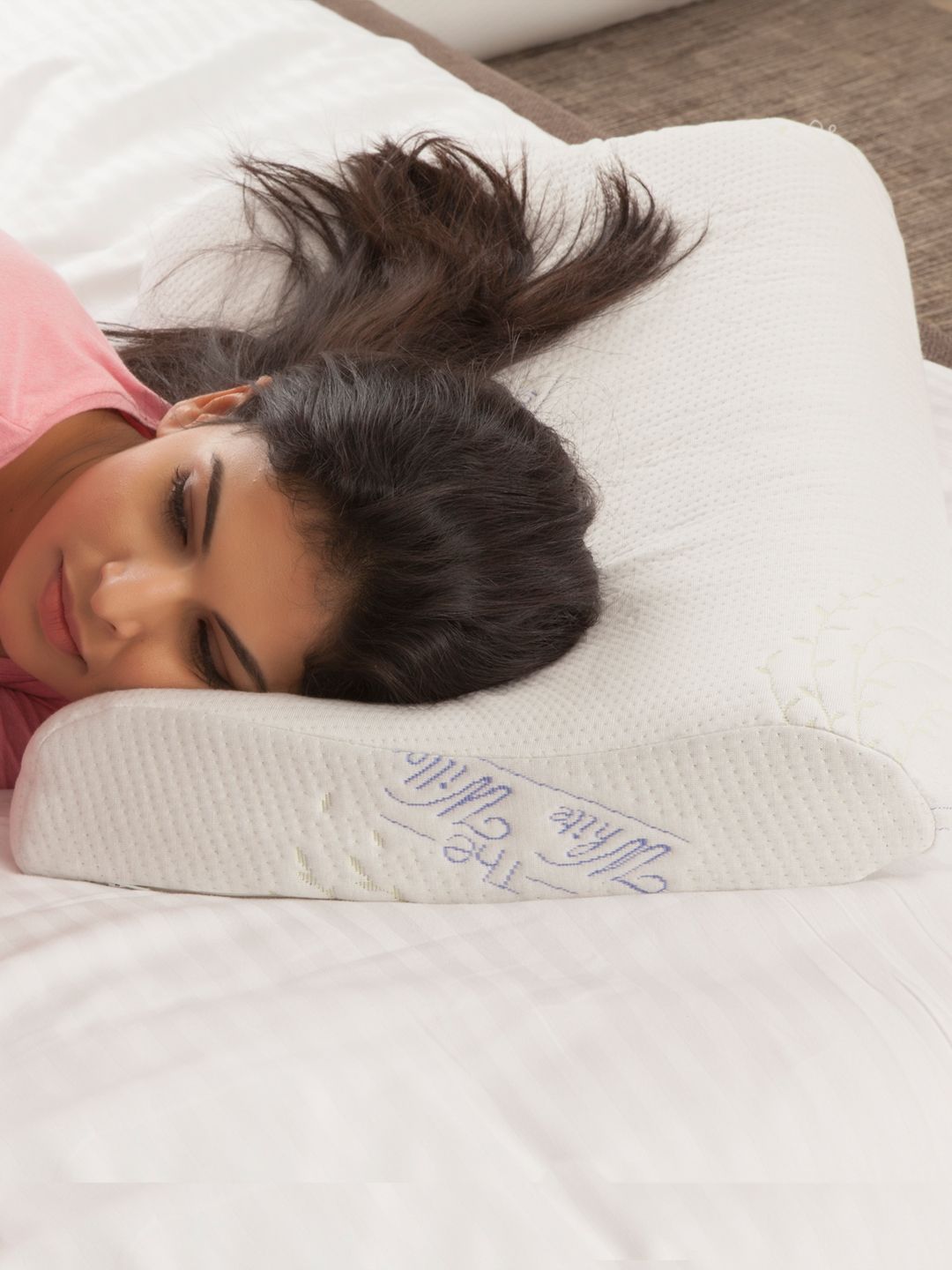 The White Willow White Cervical Contour Cooling Gel Memory Foam Bed Pillow-image-19