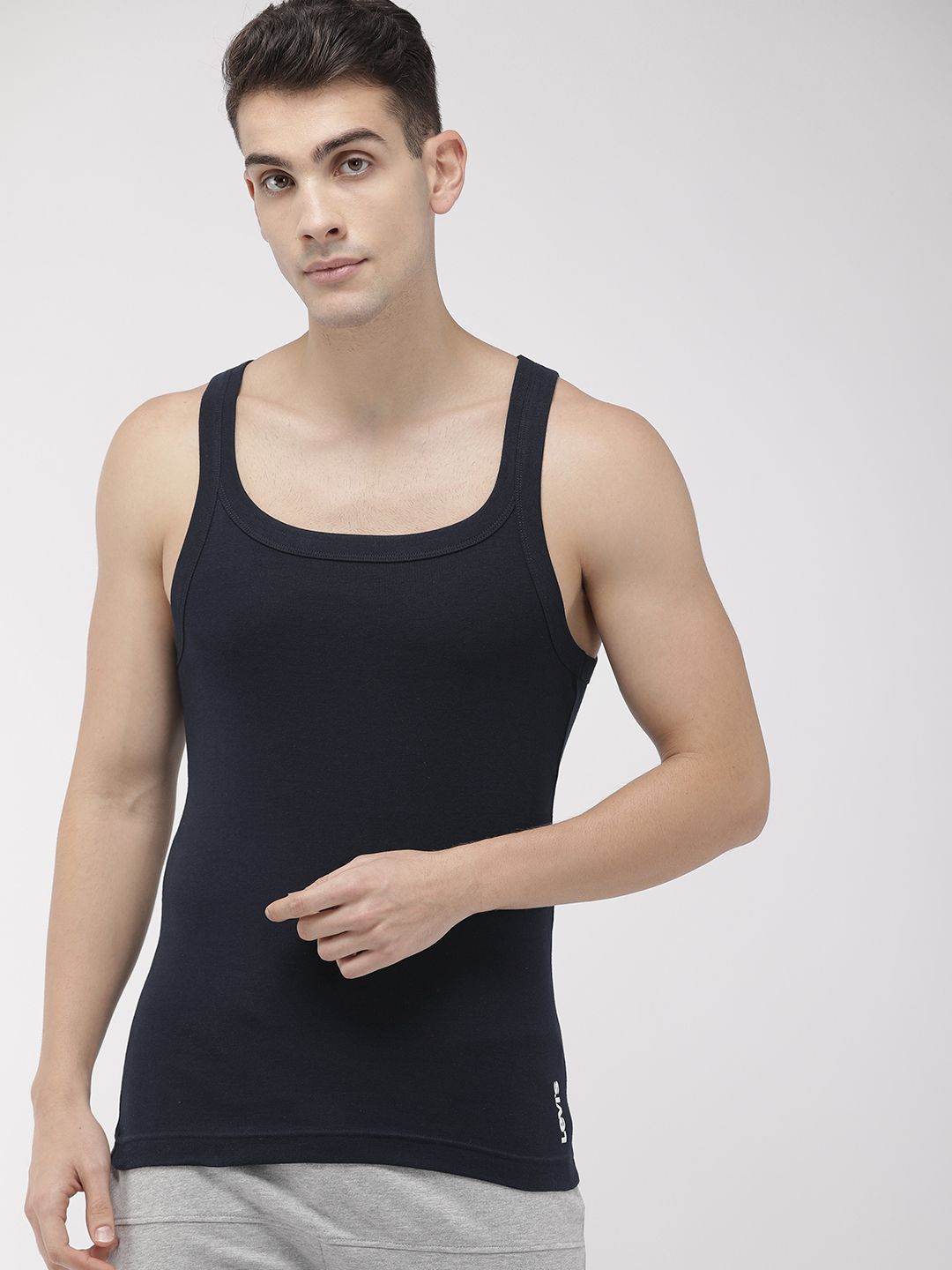 Levis Men Navy Blue Solid Basic Innerwear Vest VT-100CA-1PK-STYLE-015-76-image-33