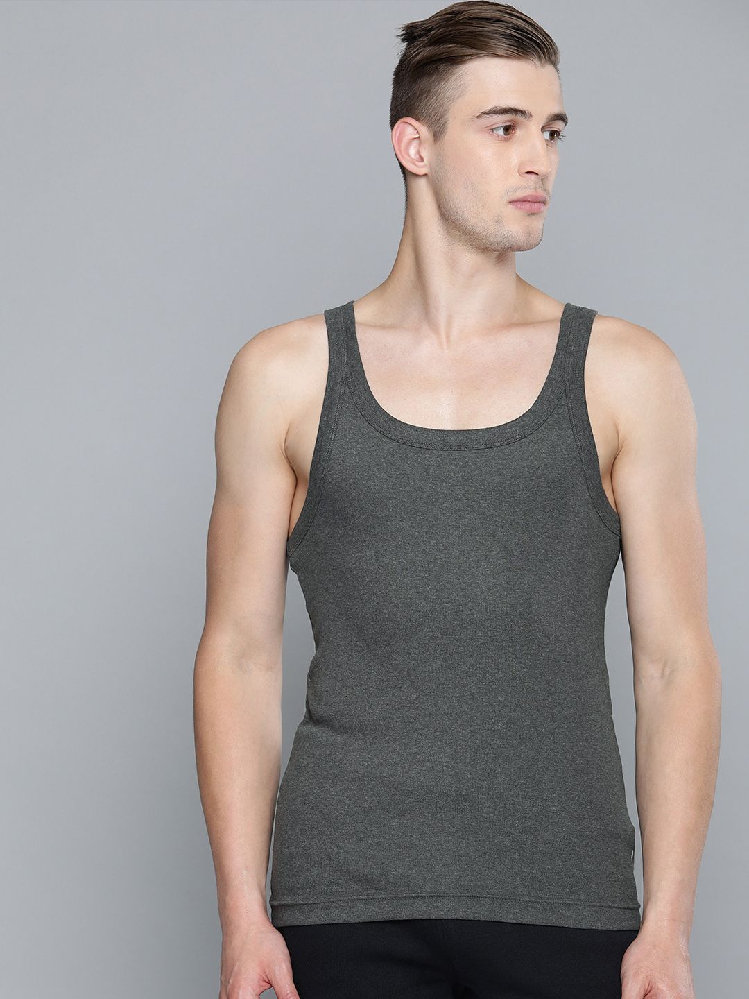 Levis Men Grey Melange Solid Innerwear Vests VT-100CA-1PK-STYLE-015-74-picture-33