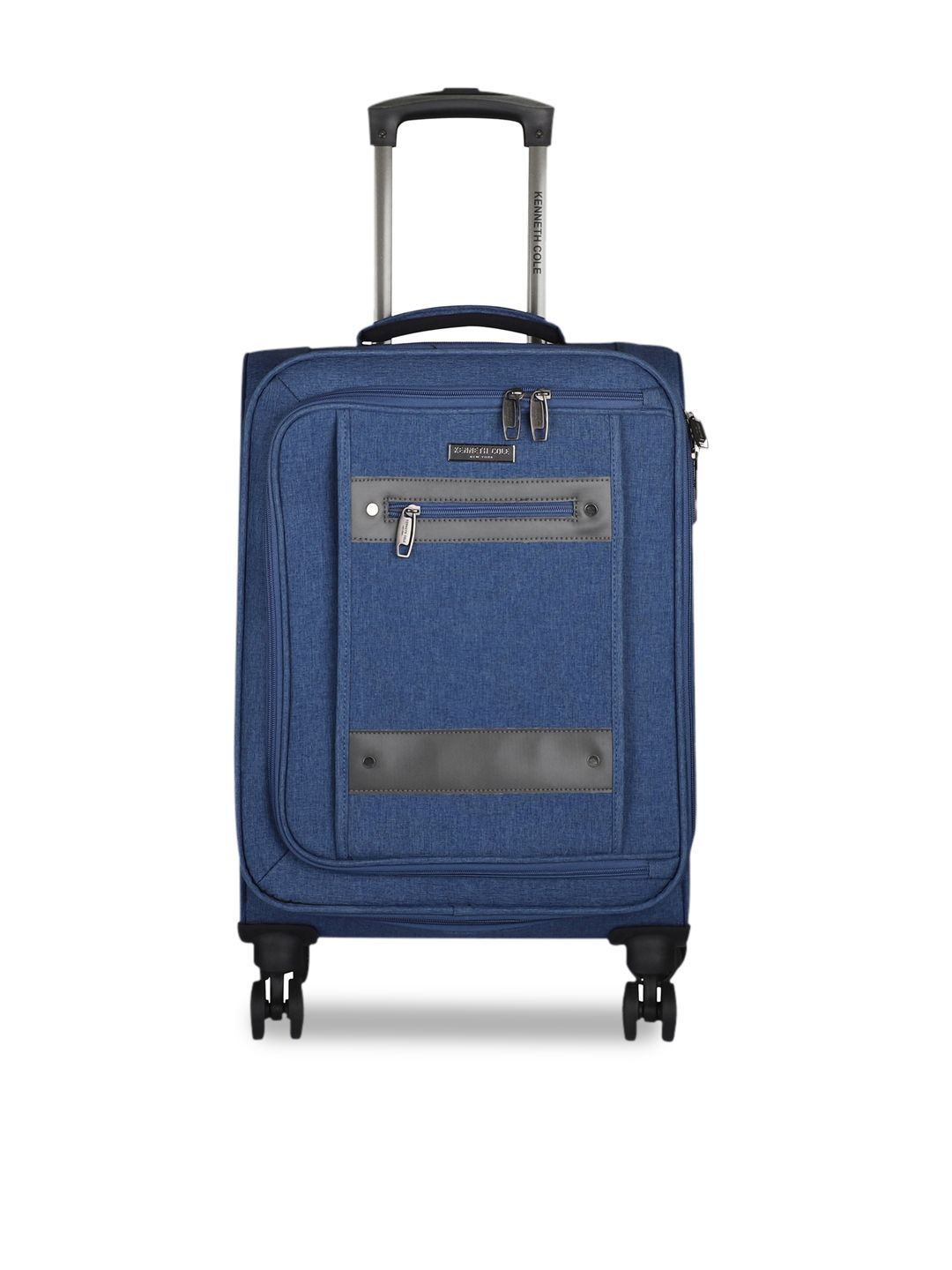 Kenneth Cole Unisex Navy Blue Solid Cabin Trolley Bag-picture-13