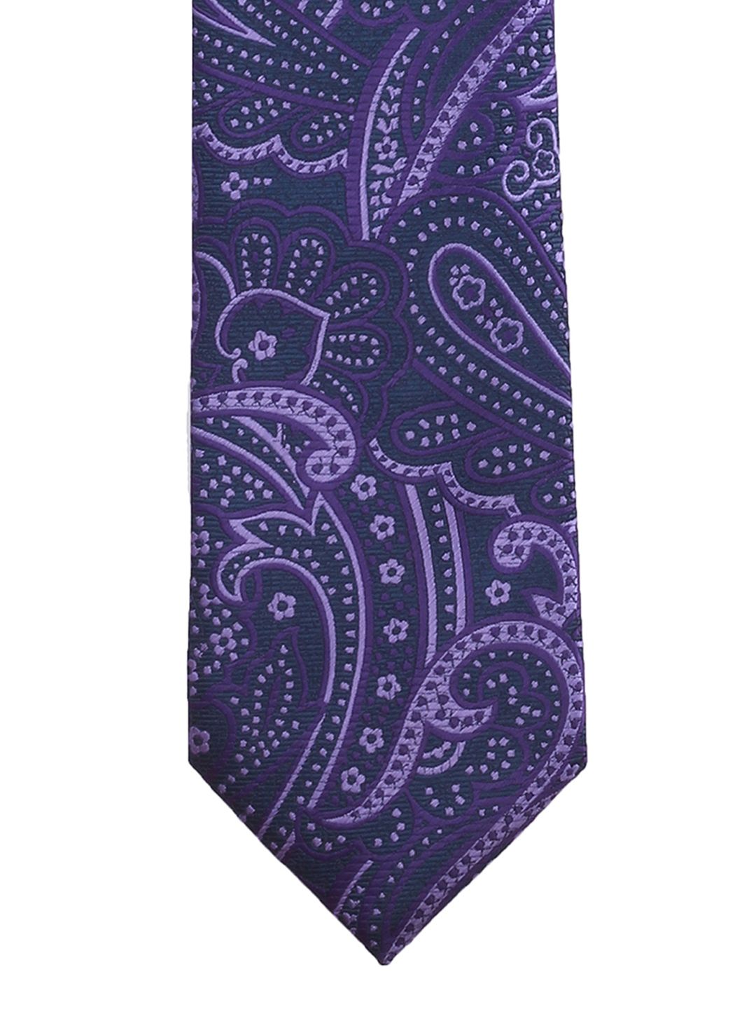 PELUCHE Purple & Blue Printed Broad Tie-picture-25