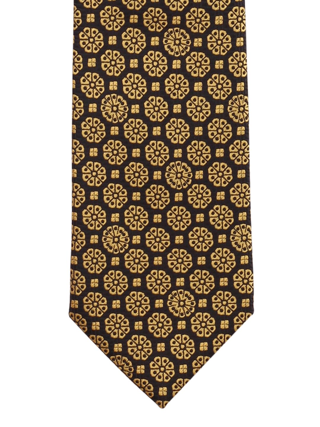 PELUCHE Brown & Yellow Printed Broad Tie-picture-12