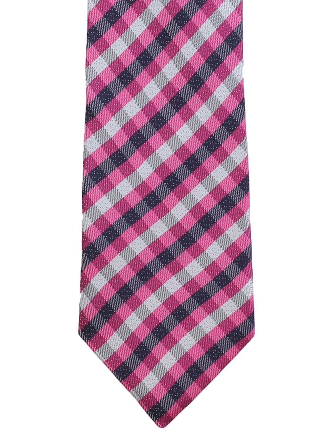 PELUCHE Pink Checked Broad Tie-image-0