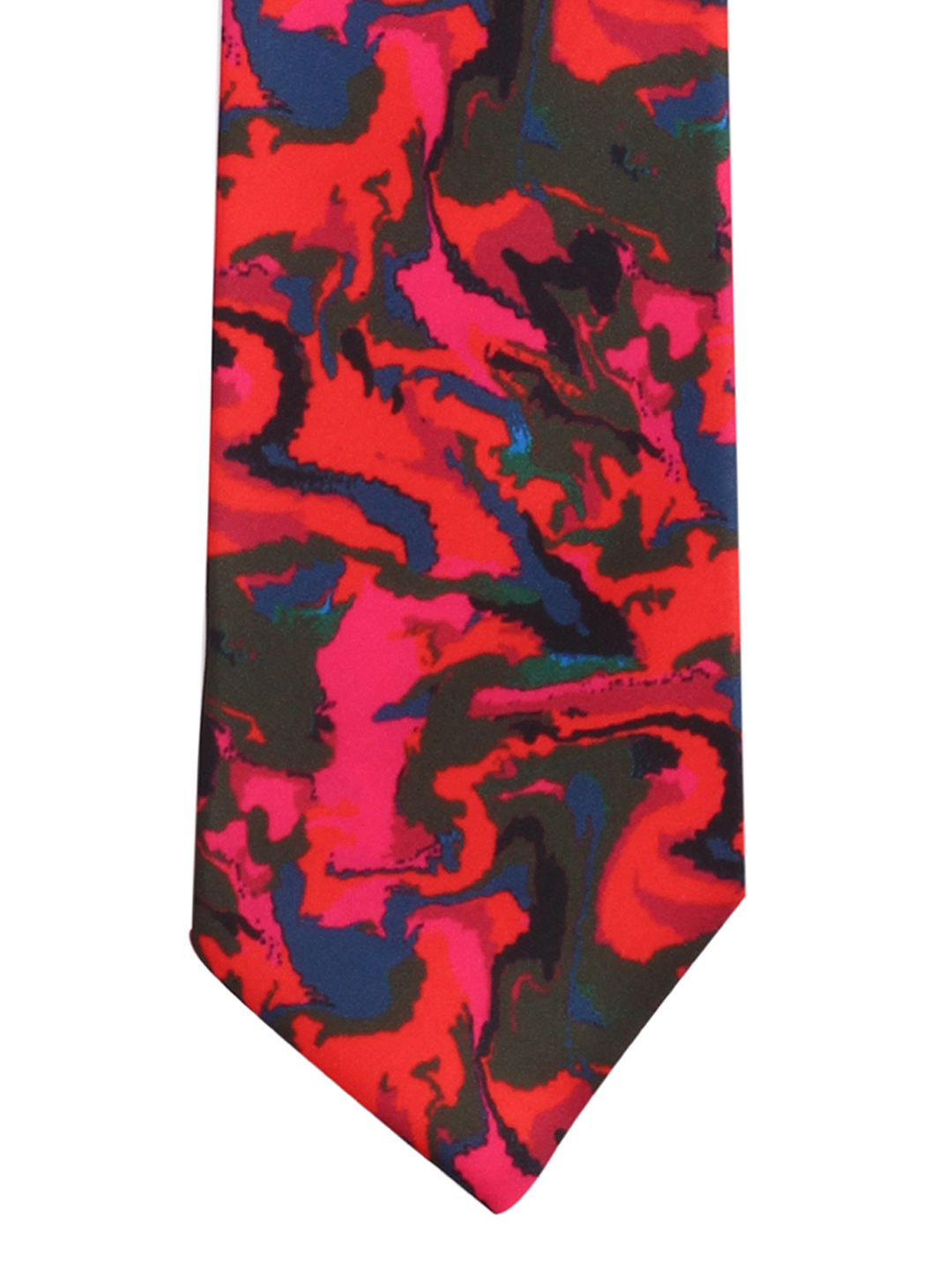 PELUCHE Red & Navy Blue Printed Broad Tie-image-20