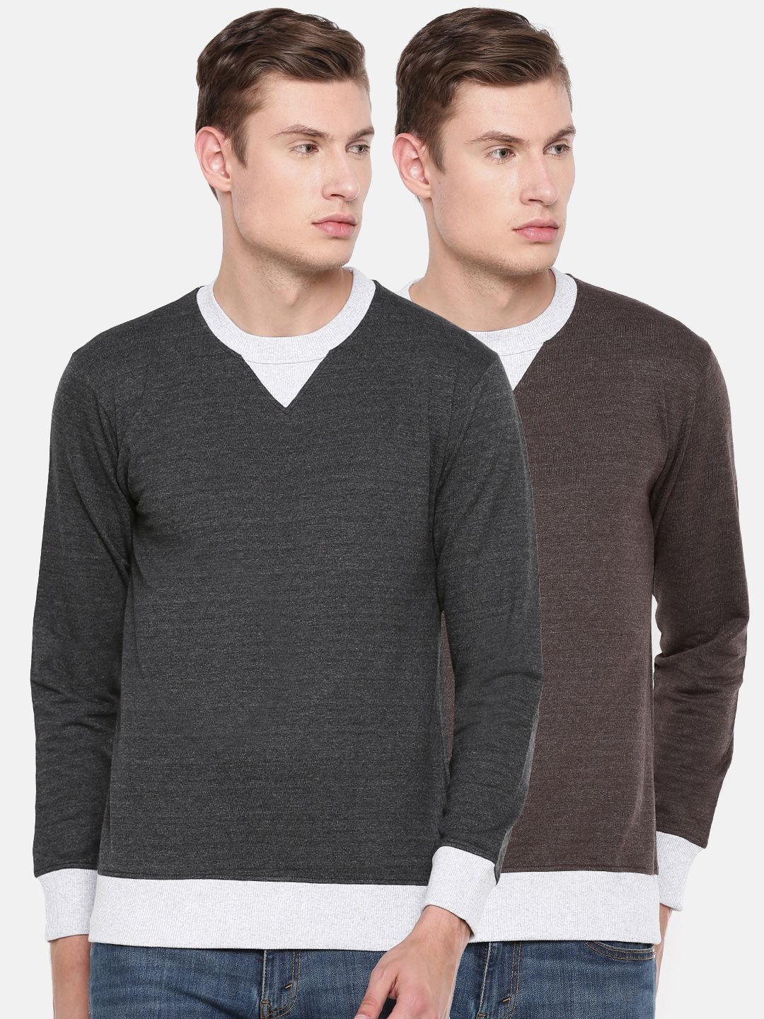 ARISE Men Pack of 2 Solid Sweatshirts-picture-0