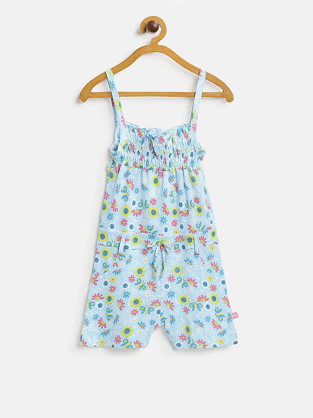 Moms Love Girls Blue & Yellow Printed Playsuit-picture-43