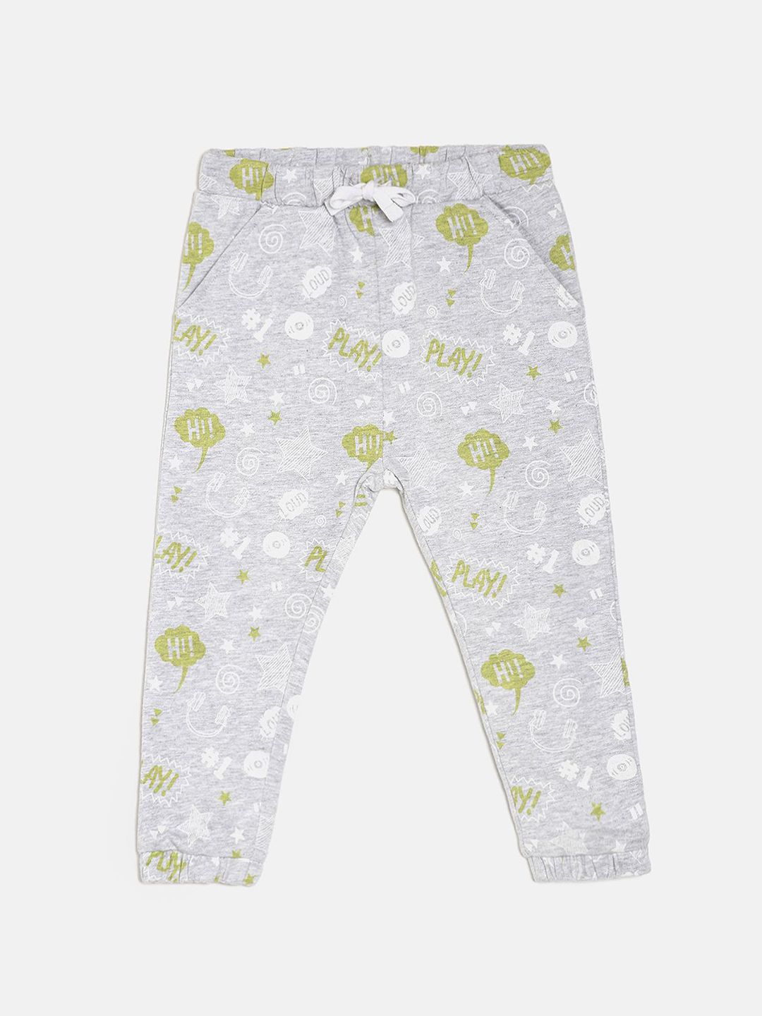MINI KLUB Boys Grey Printed Straight-Fit Joggers-picture-35
