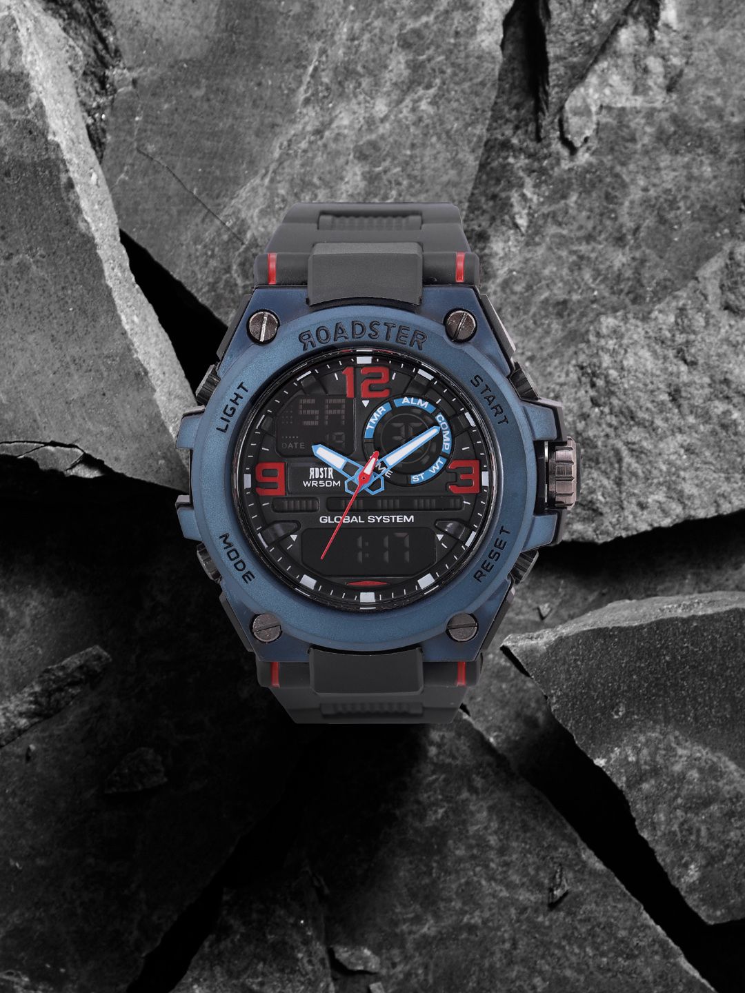 The Roadster Lifestyle Co Men Black Analogue and Digital Multi Function Watch MFB-PN-OS-AD1809