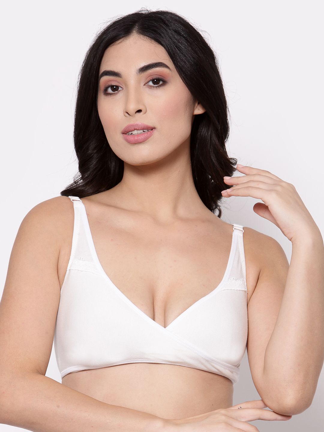 Inner Sense White Solid Non-Wired Non Padded Maternity Sustainable Bra-picture-22