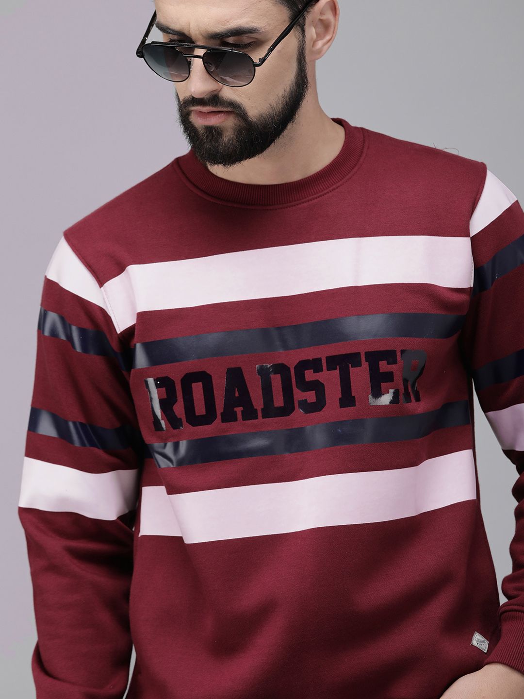 The Roadster Lifestyle Co Men Maroon Printed Sweatshirt-picture-31
