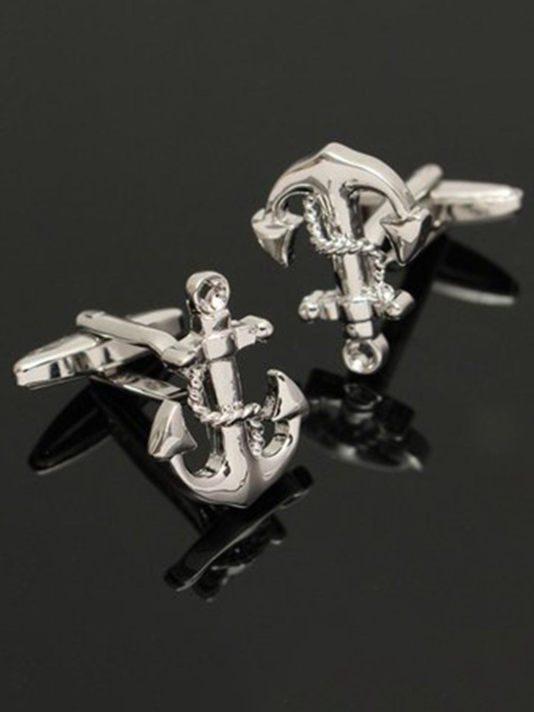 Peora Silver-Plated Nautical Anchor Cufflinks-picture-58