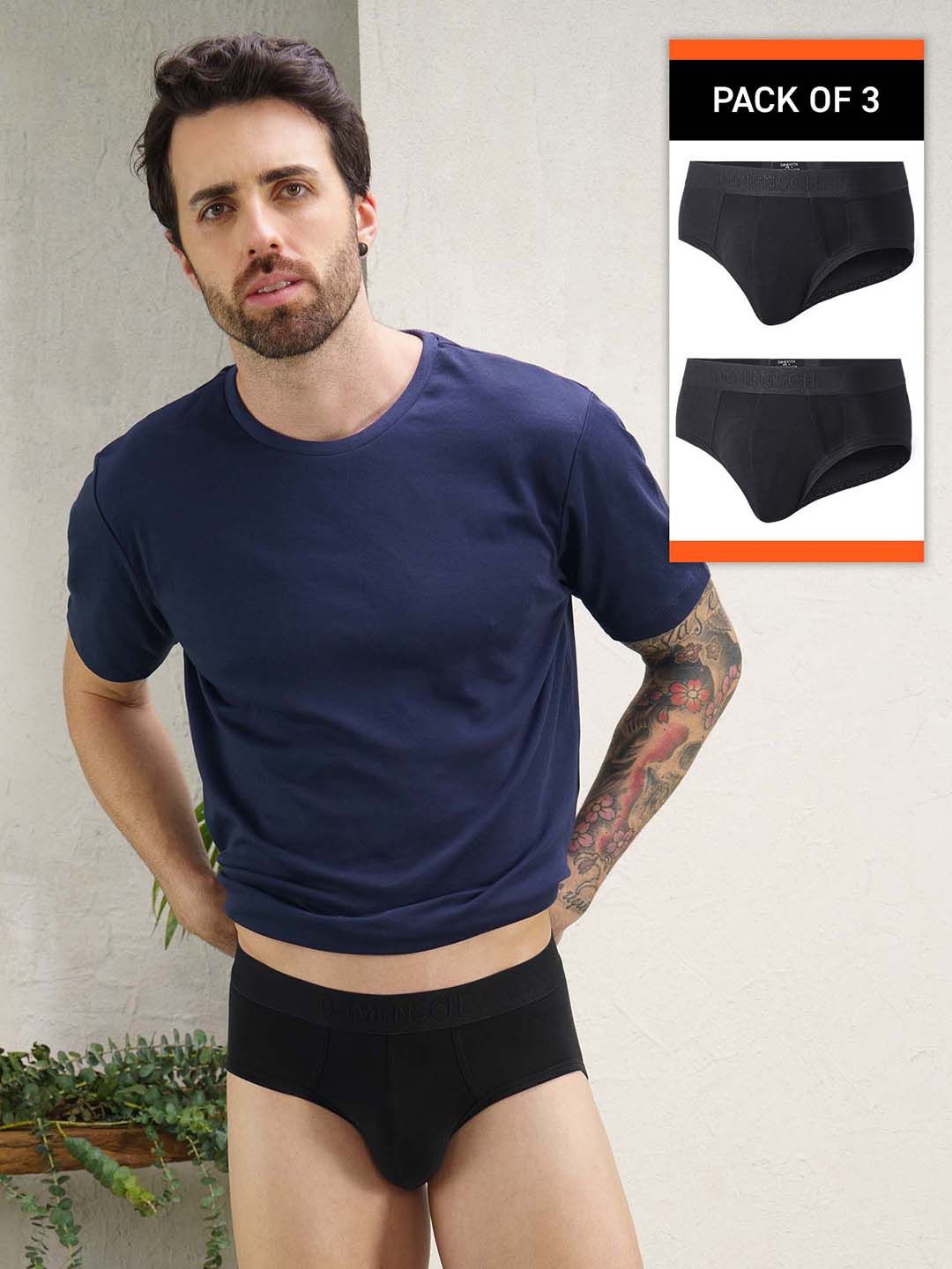 DaMENSCH Men DEO-SOFT Deodorizing Micro Modal Solid Briefs DAM-1-B-PACK-3-WB-picture-18