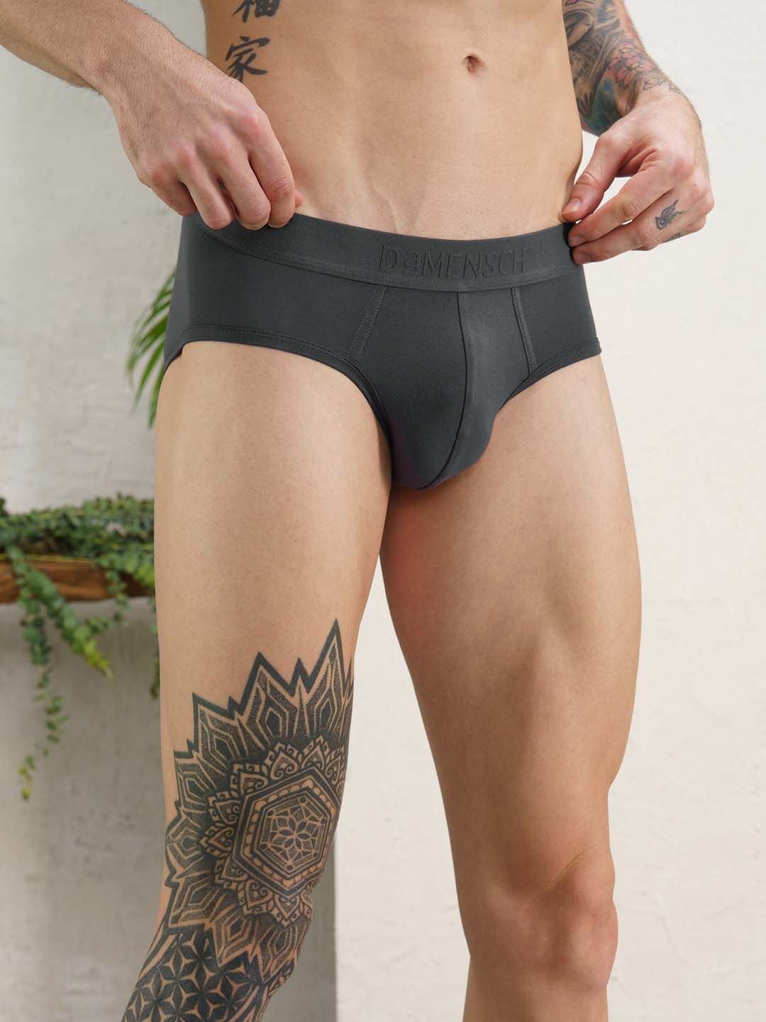 DaMENSCH Men Grey DEO-SOFT Deodorizing Micro Modal Anti Bacterial Briefs DAM-1-B-BG-picture-34