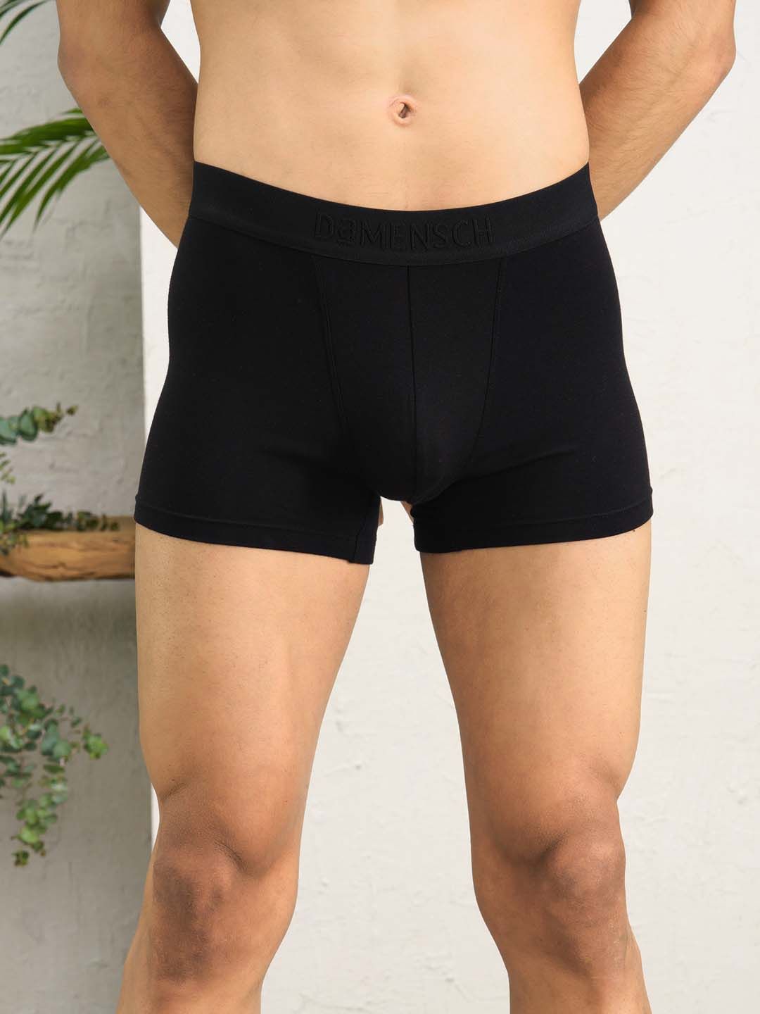 DaMENSCH Men Black DEO-SOFT Anti Bacterial Micro Modal Solid Trunks DAM-1-T-WB-image-36