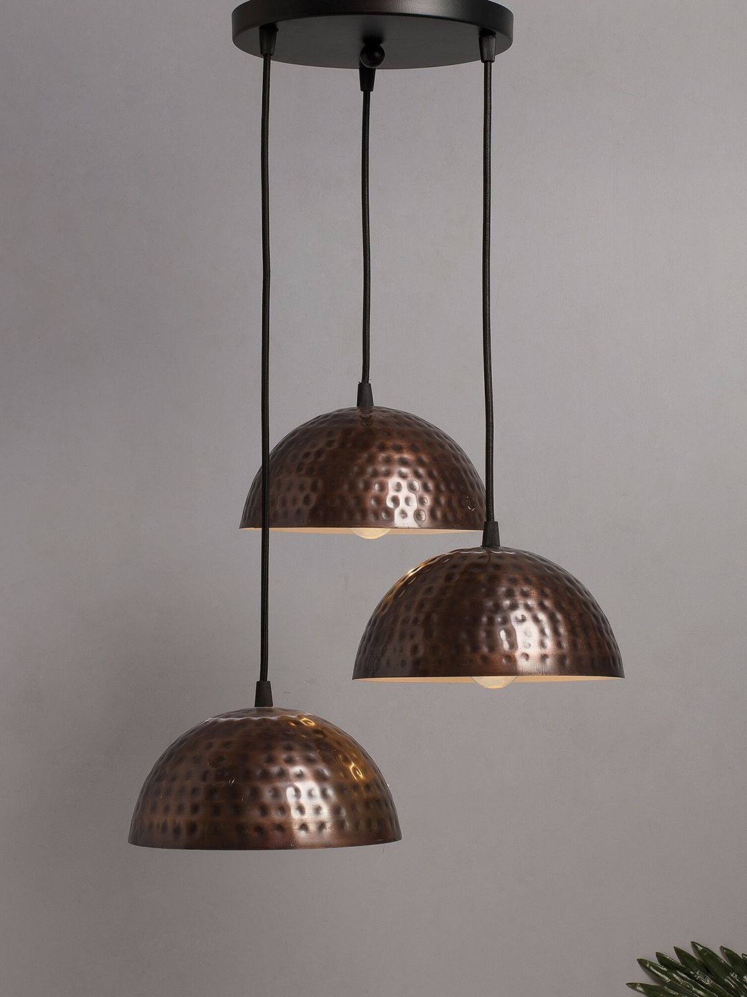 Homesake Copper-Toned Textured Handcrafted Wall or Ceiling Cluster Light-picture-31