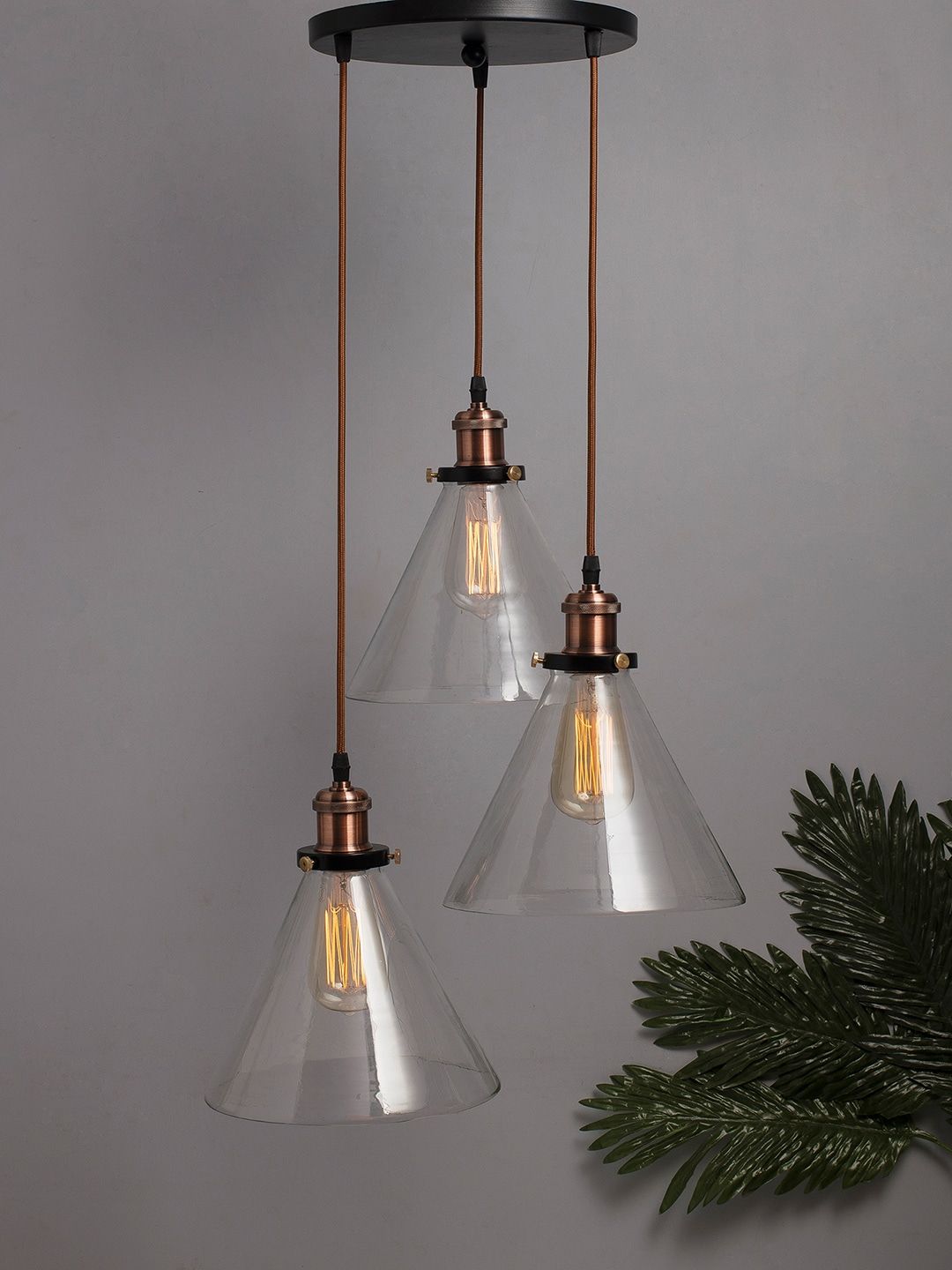 Homesake Black & Copper-Toned Solid Handcrafted Glass Cluster Lights-picture-19