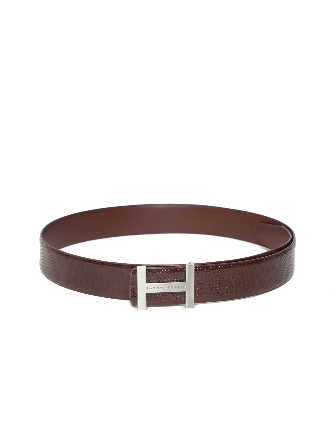 Tommy Hilfiger Men Coffee Brown Leather Textured Belt-picture-28