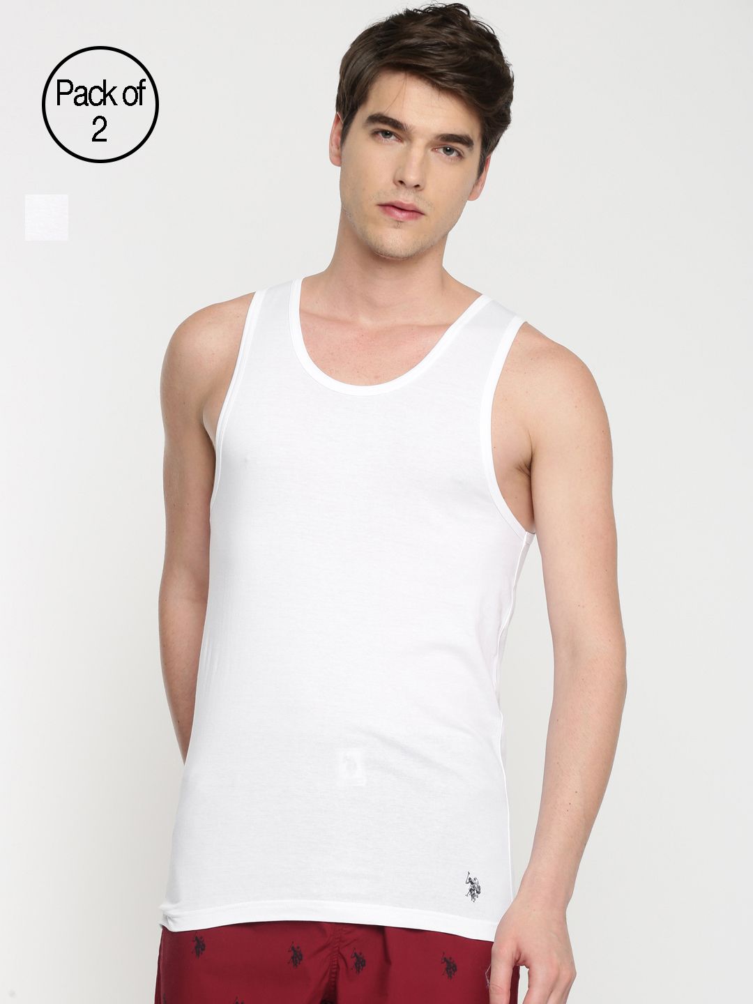 U.S. Polo Assn. Men Pack of 2 White Solid Innerwear Vests Y9I024-001-P2-picture-32