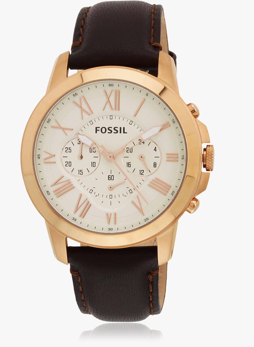 fossil fs4991 brown/white analog watch