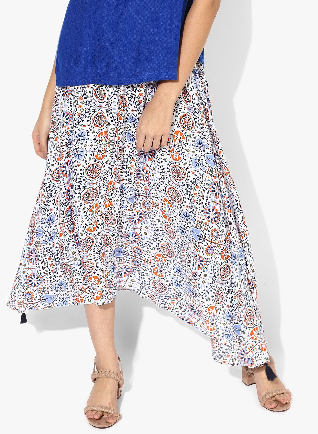 AKKRITI BY PANTALOONS Women White Printed A-Line Flared Skirt-picture-42