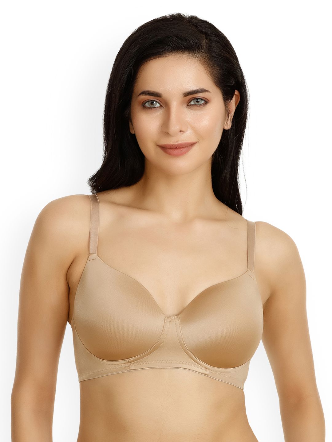 Zivame Nude-Coloured Solid Underwired Lightly Padded T-shirt Bra ZIZ12300470NUDE-picture-19