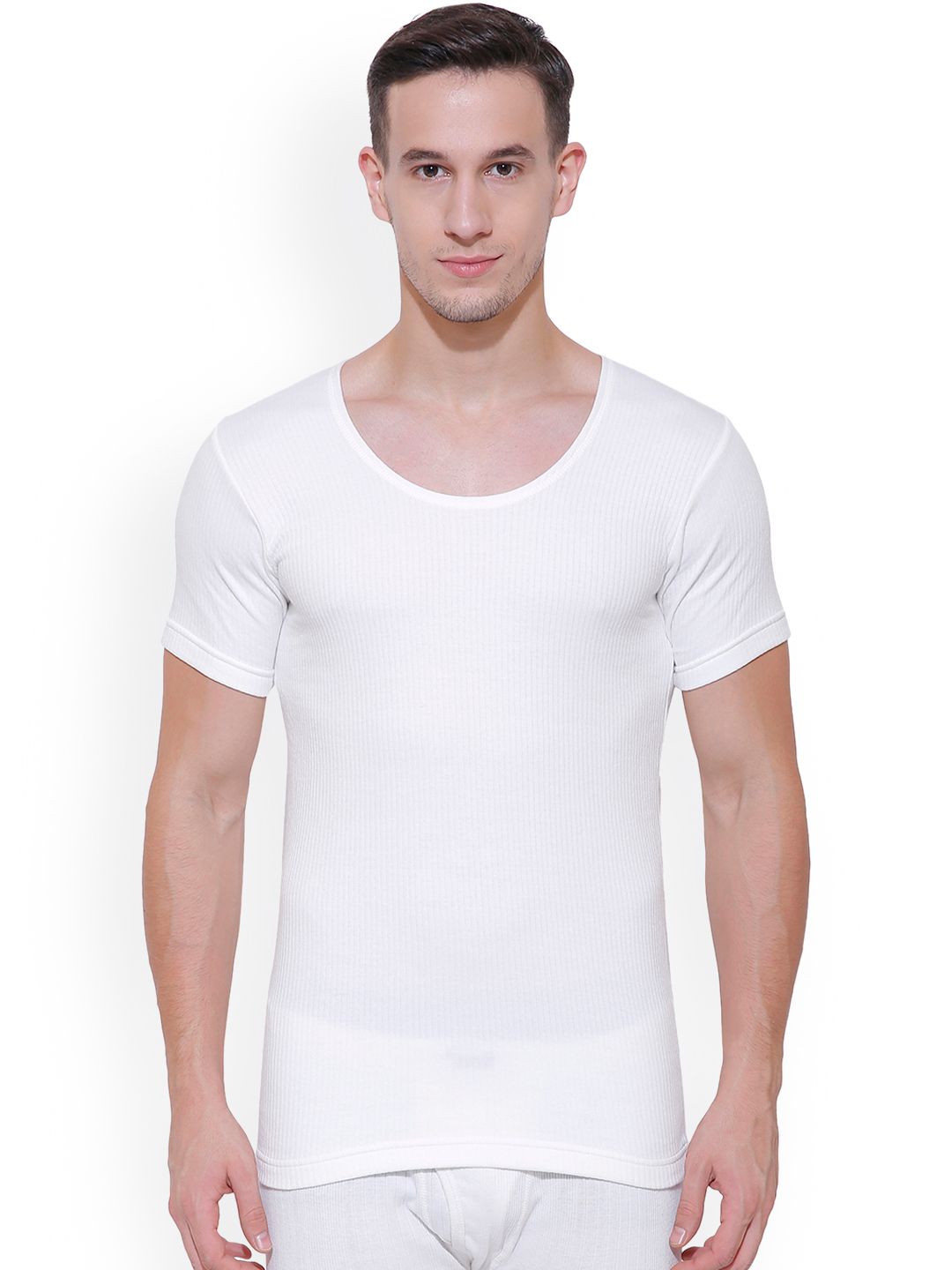 BODYCARE INSIDER Men Off White Solid Thermal Top B106_85-picture-16