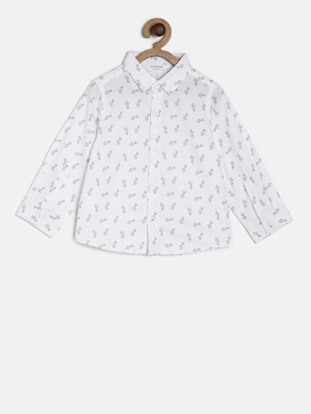 MINI KLUB Boys White Regular Fit Printed Casual Shirt-picture-11