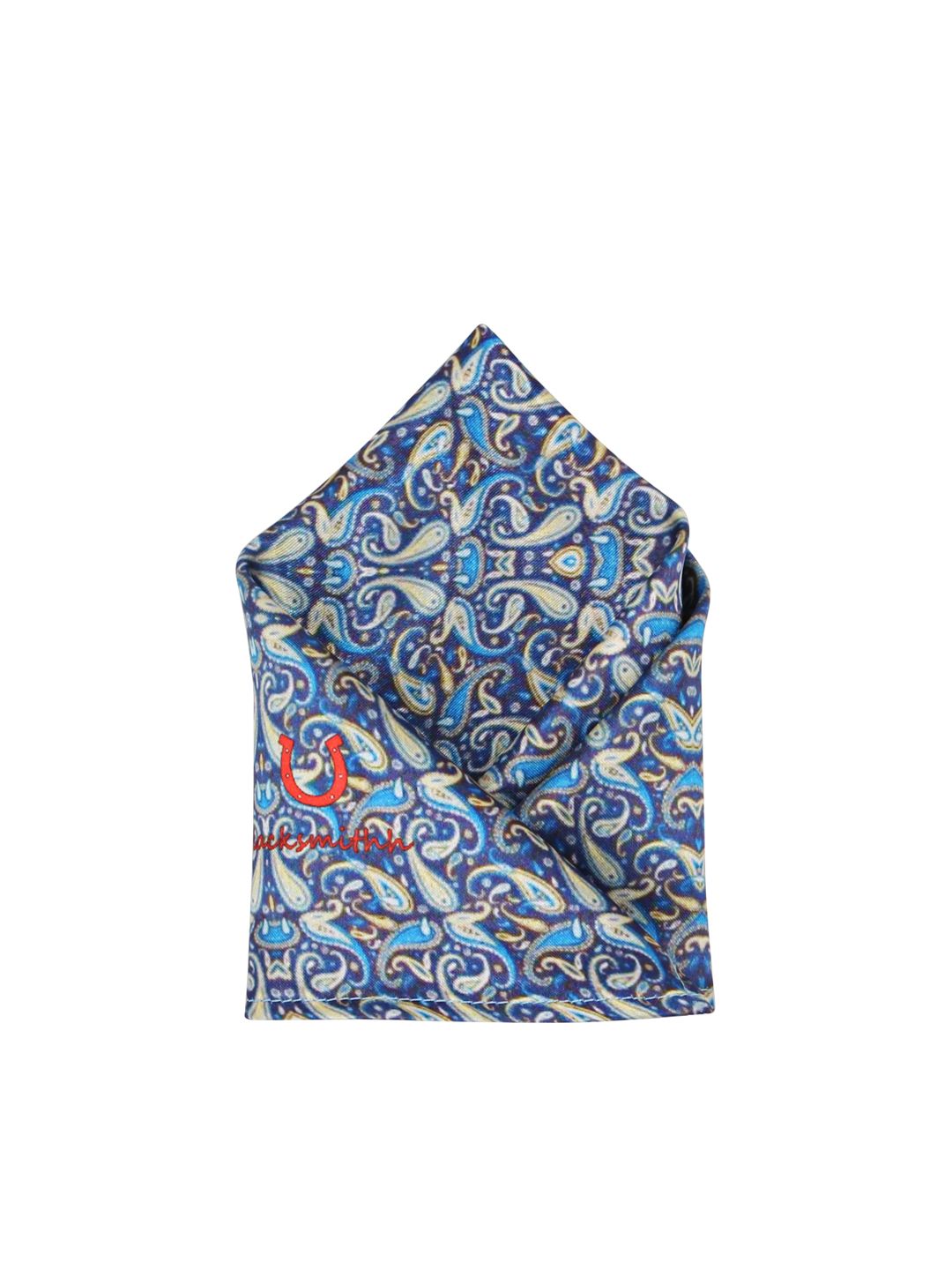 Blacksmith Men Blue Printed Pocket Square-picture-36