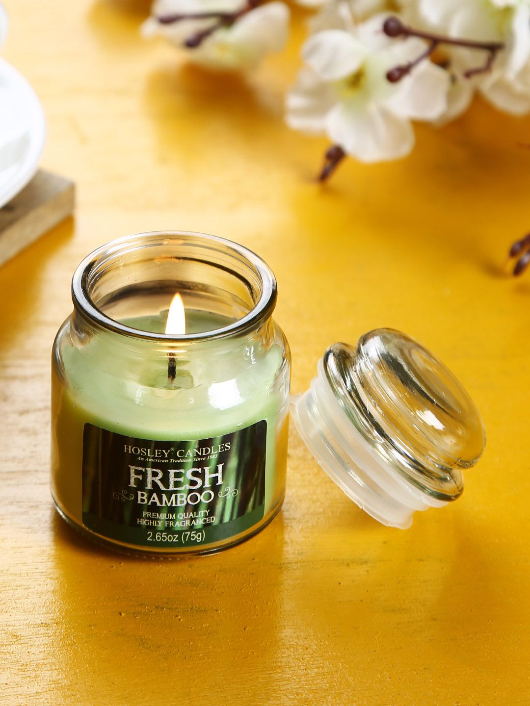 HOSLEY Green Fresh Bamboo Scented Jar Candle-picture-47