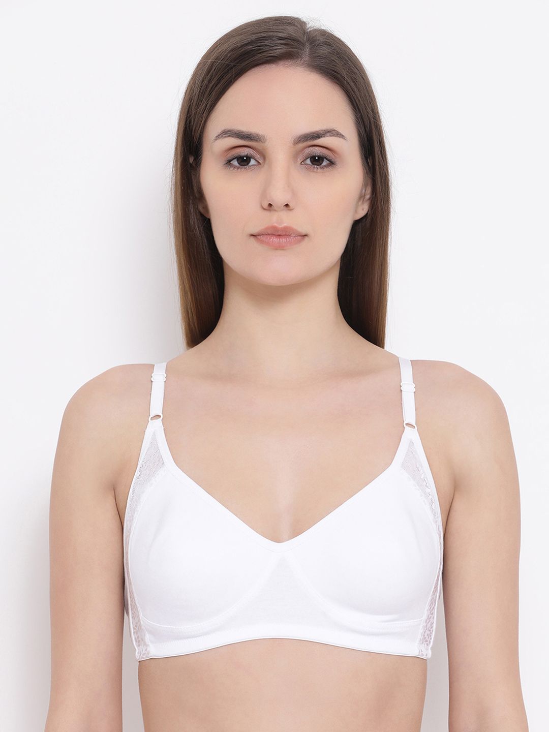 Clovia White Solid Non-Wired Non Padded T-shirt Bra BR1924P1842B-picture-16