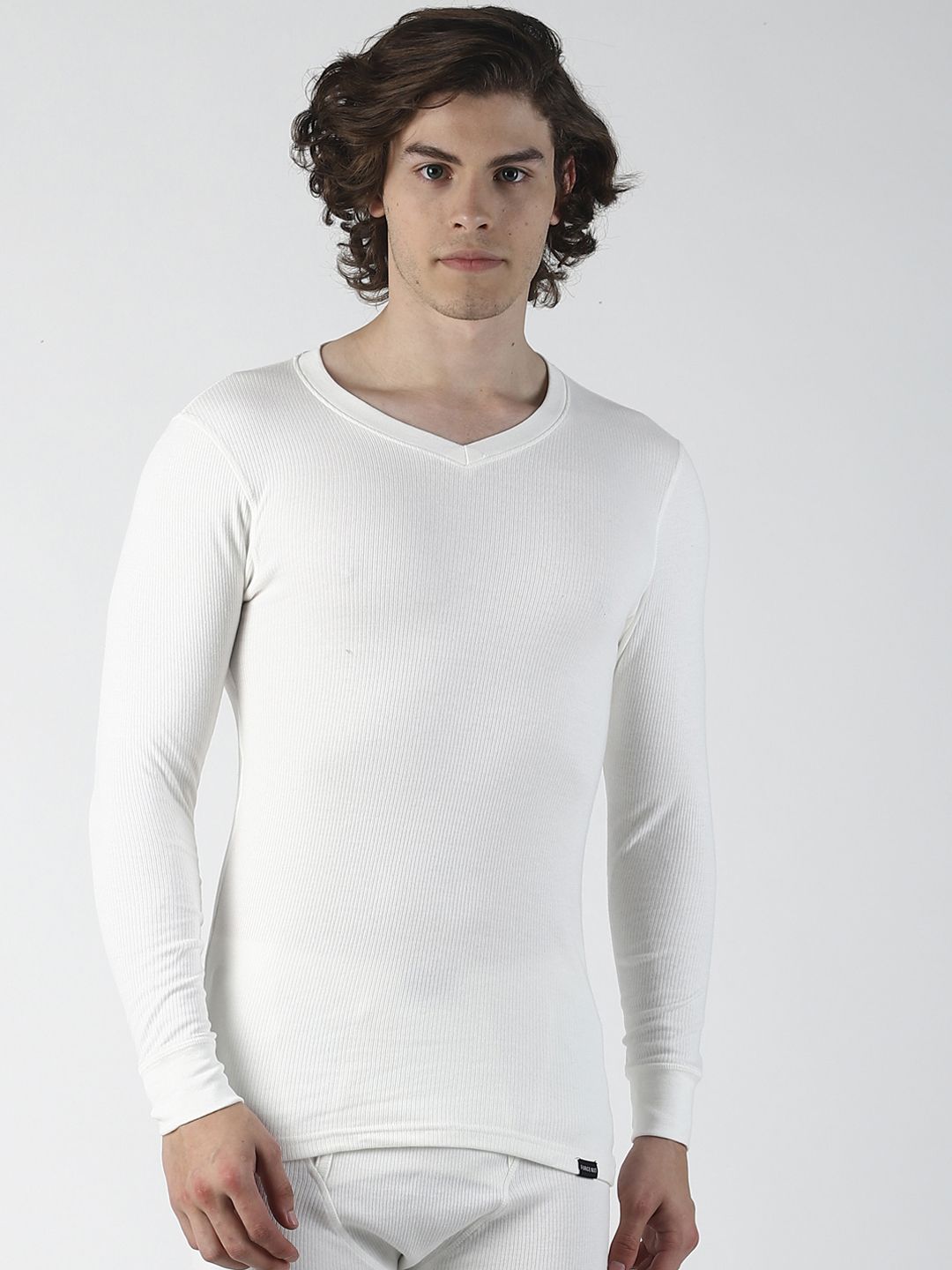 Force NXT Men White Solid V-Neck Assorted Thermal T-Shirt-picture-32