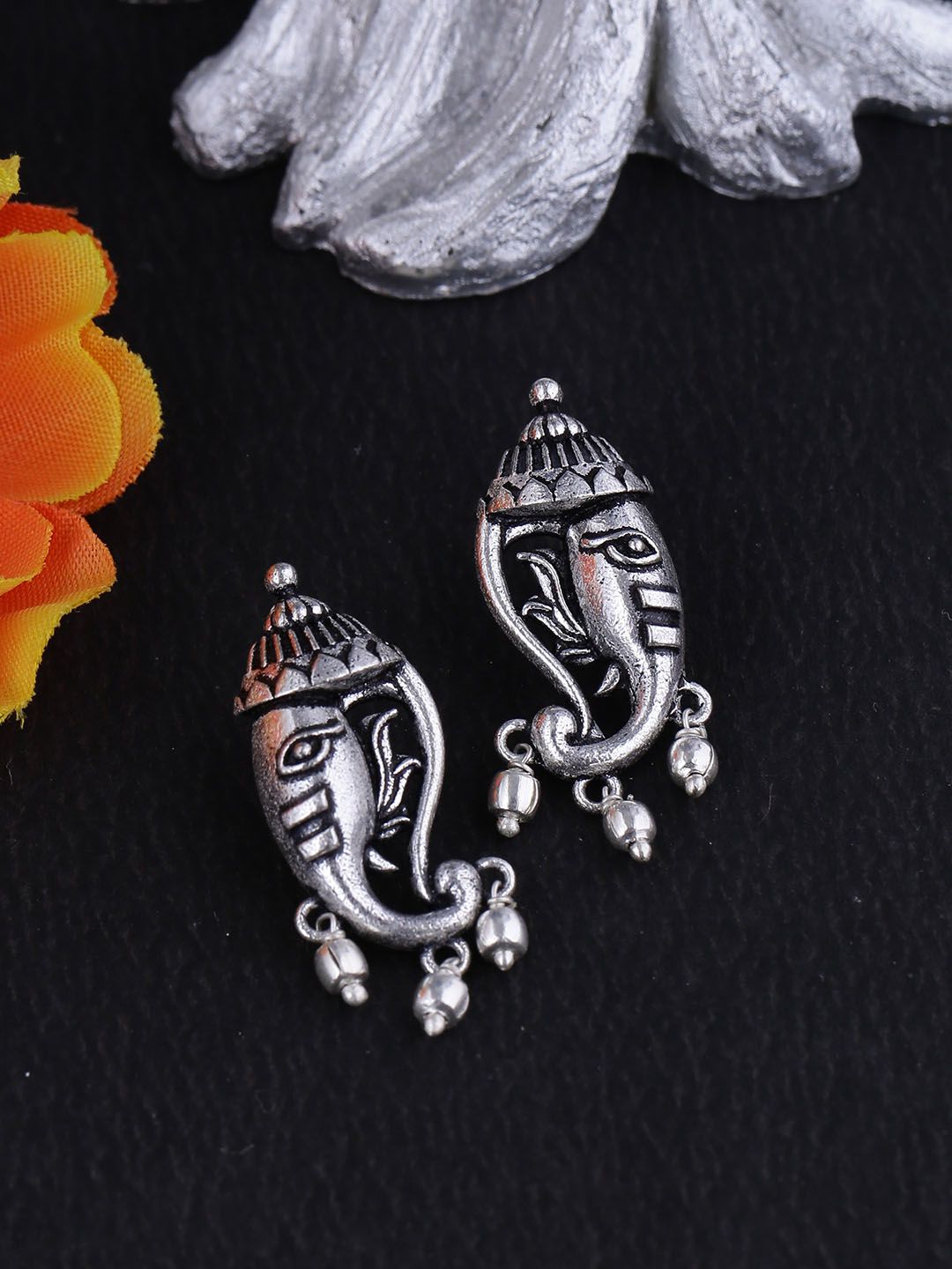 Voylla Silver-Plated Oxidised Classic Studs-picture-49