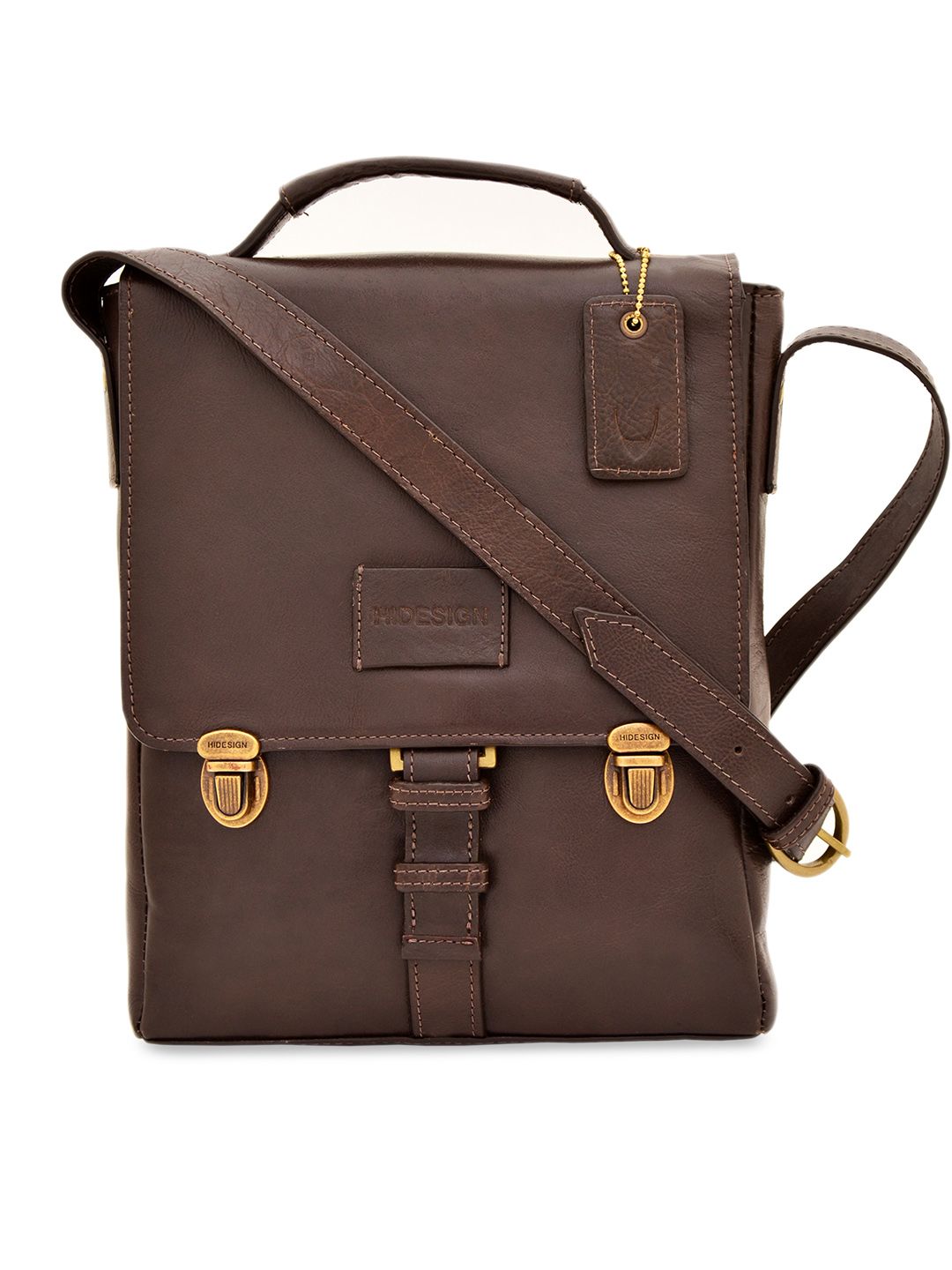 Hidesign Men Brown Solid Messenger Leather Bag-picture-20