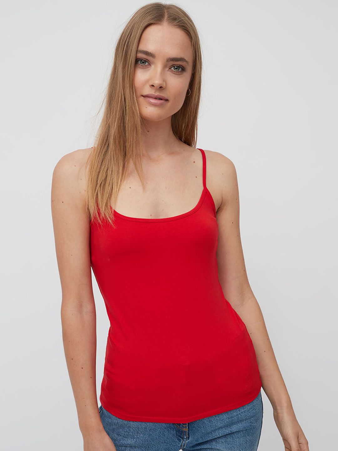 next Women Red Solid Slip Camisole-image-1