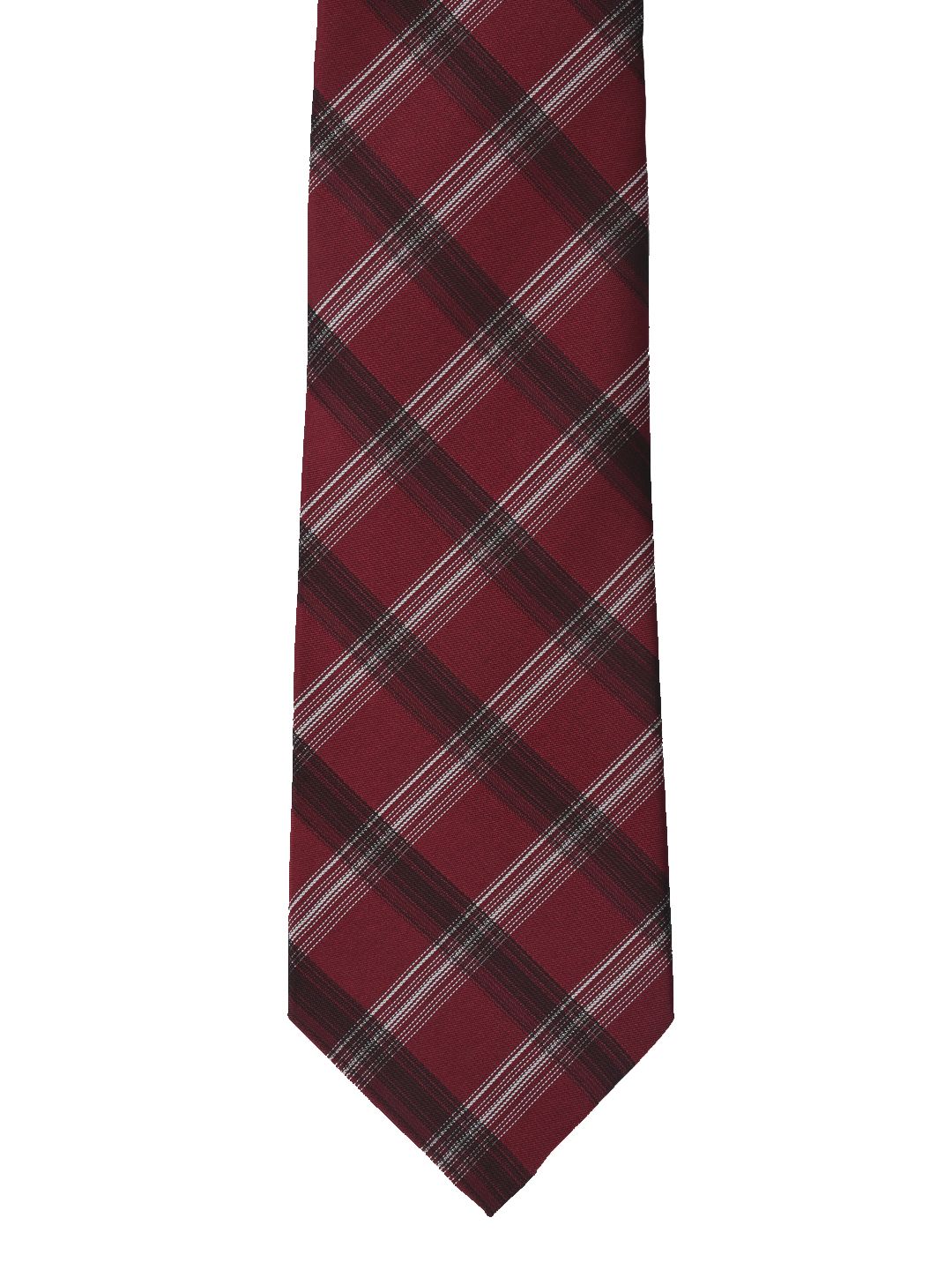 Calvadoss Maroon & Black Checked Broad Tie-picture-13