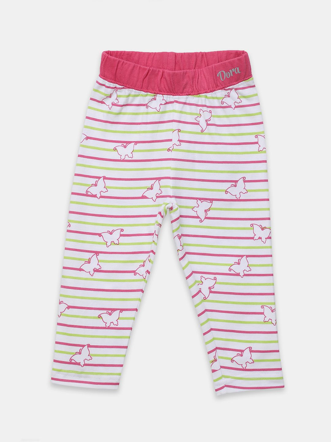 toothless Girls White & Pink Striped Lounge Pants-picture-32
