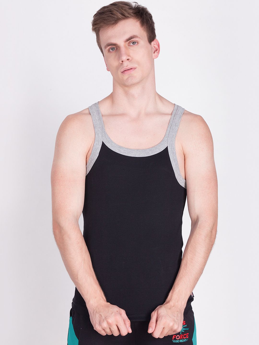 Force NXT Men Black Cotton Gym Vest-picture-26