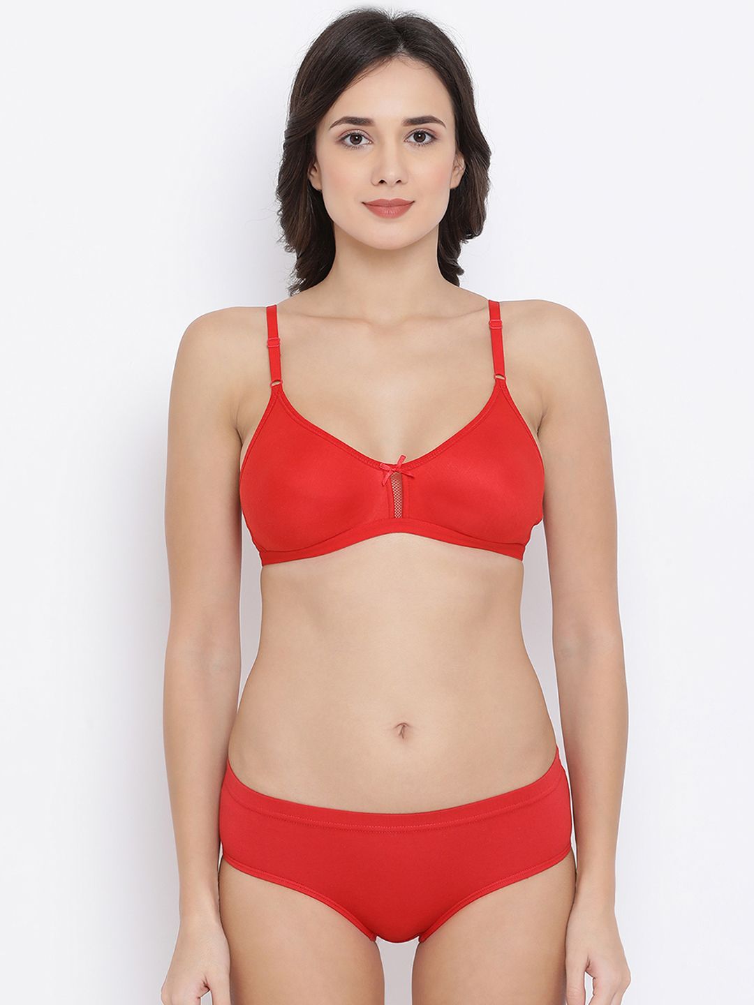 red solid push up bra