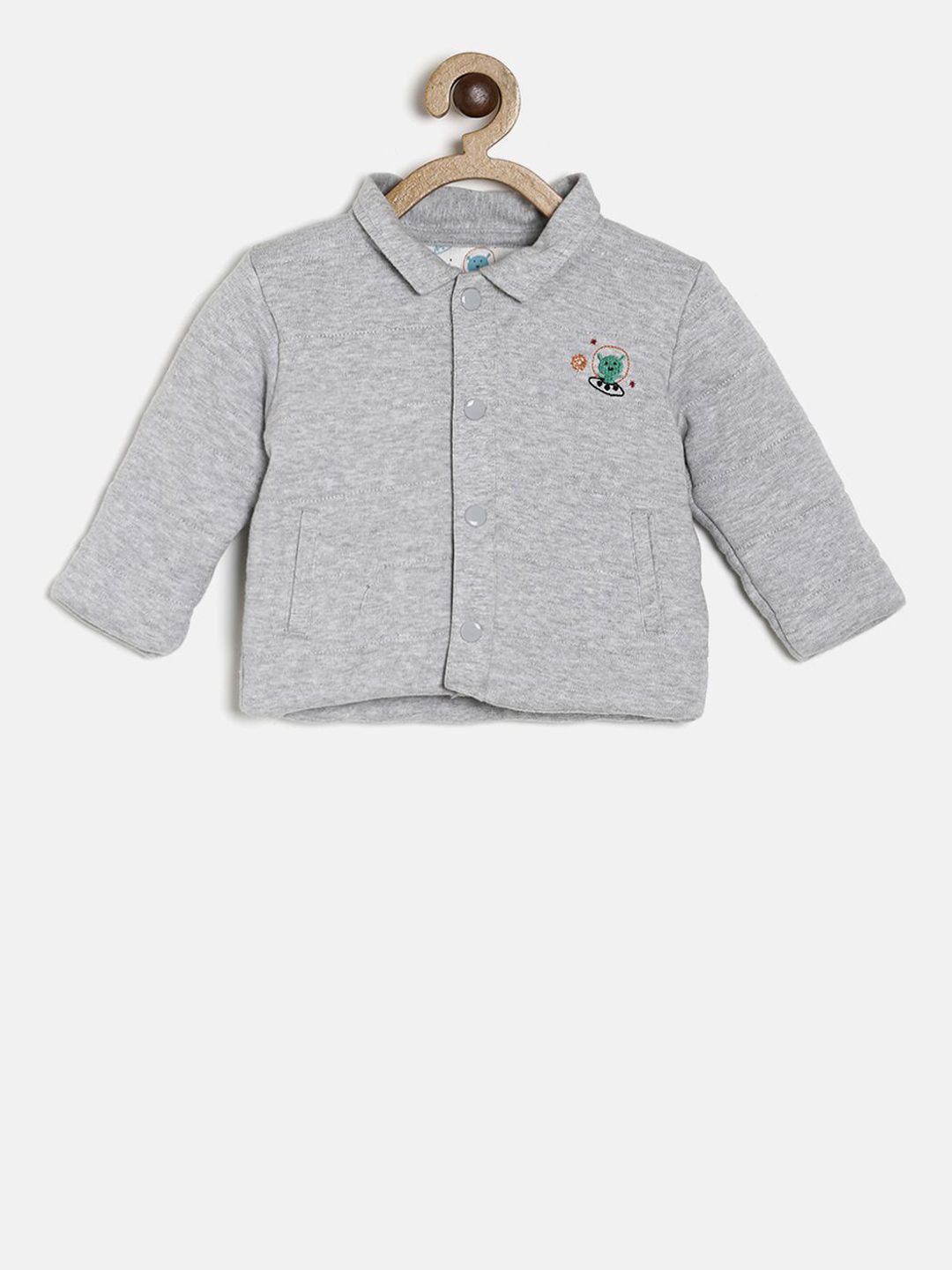 MINI KLUB Boys Grey Solid Tailored Jacket-picture-50
