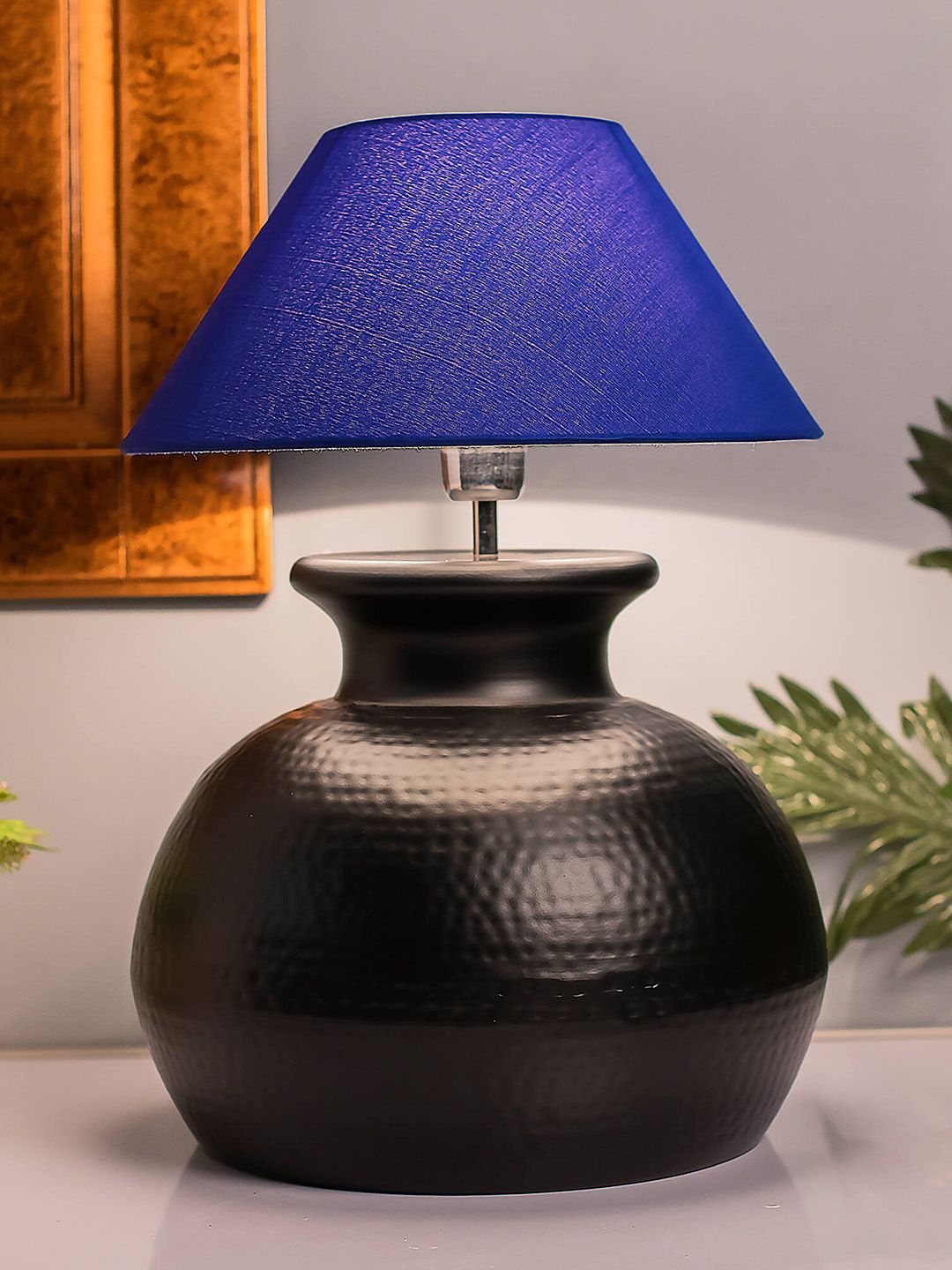 Homesake Black & Blue Solid Handcrafted Bedside Standard Table Lamp-picture-38