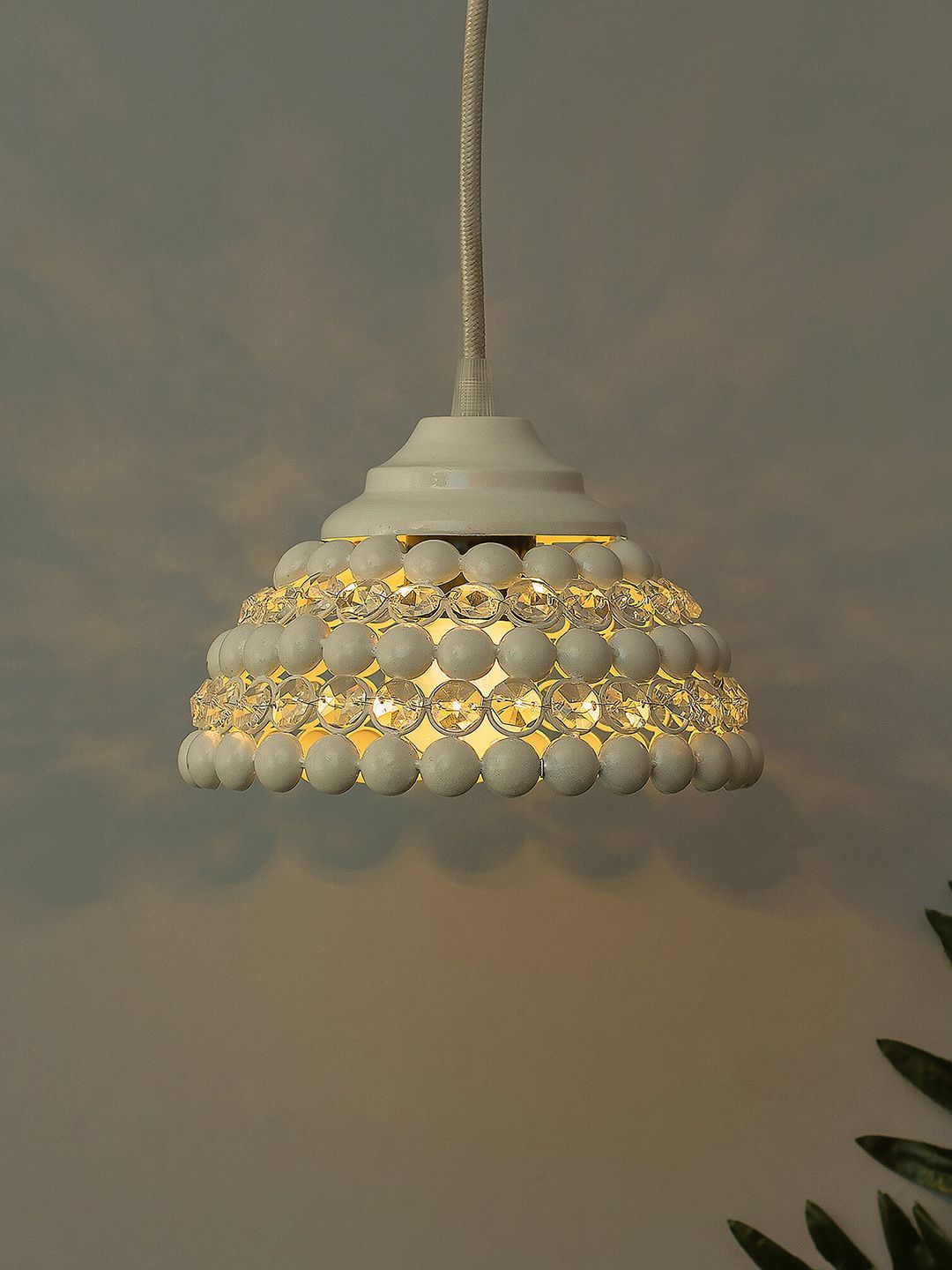 Homesake White Solid Handcrafted Crystal Hanging Lamp-image-21