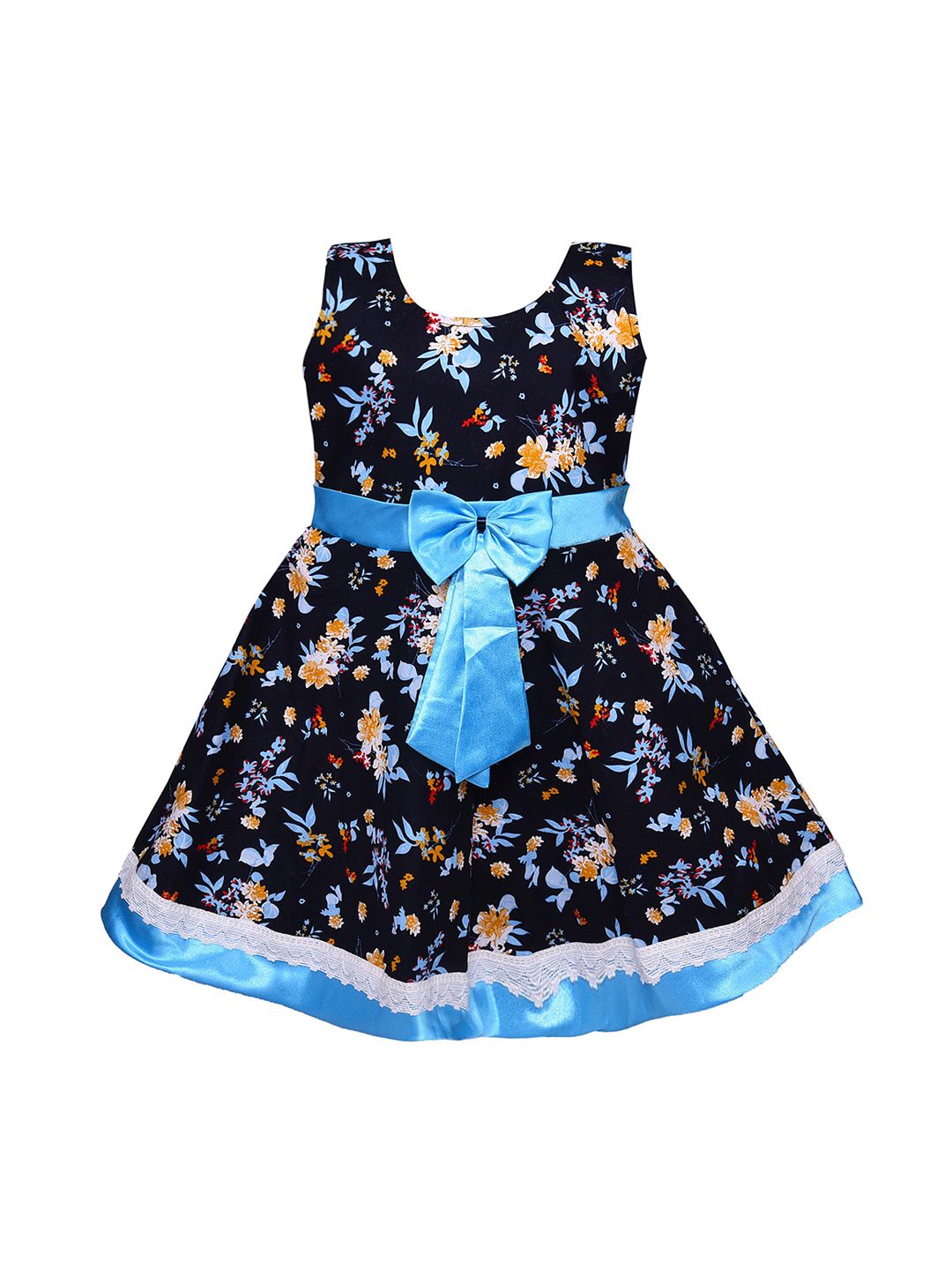 Wish Karo Girls Blue Fit and Flare Dress-picture-25